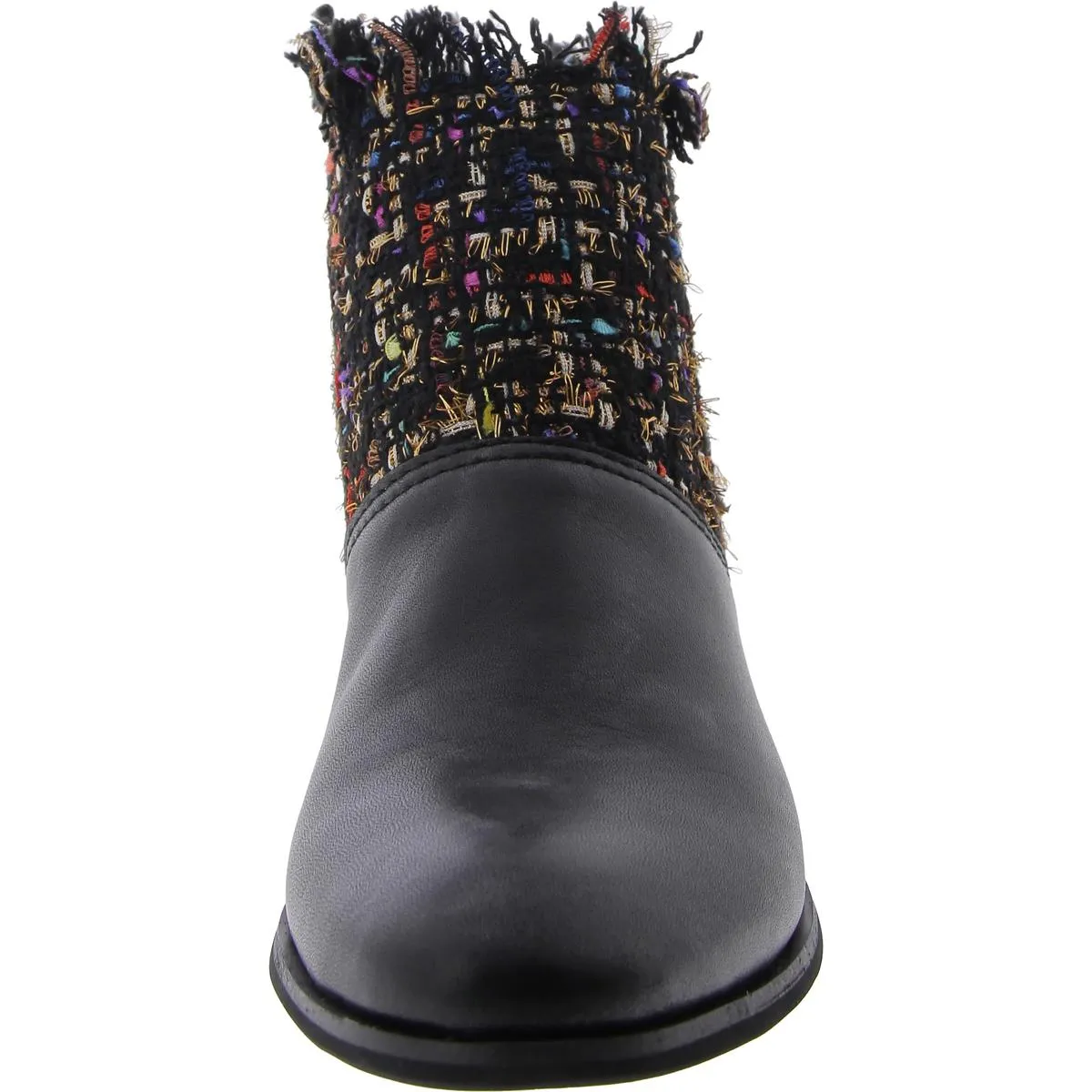 50/50 II Womens Pointed Toe Mixed Media Mid-Calf Boots