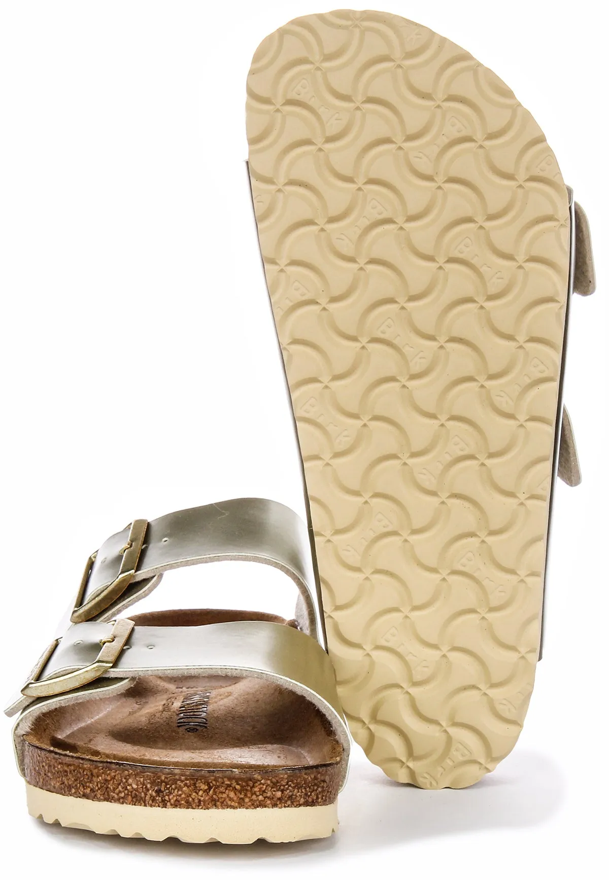 Birkenstock Arizona Kids BS In Gold Meta For Juniors Shoes Birkenstock