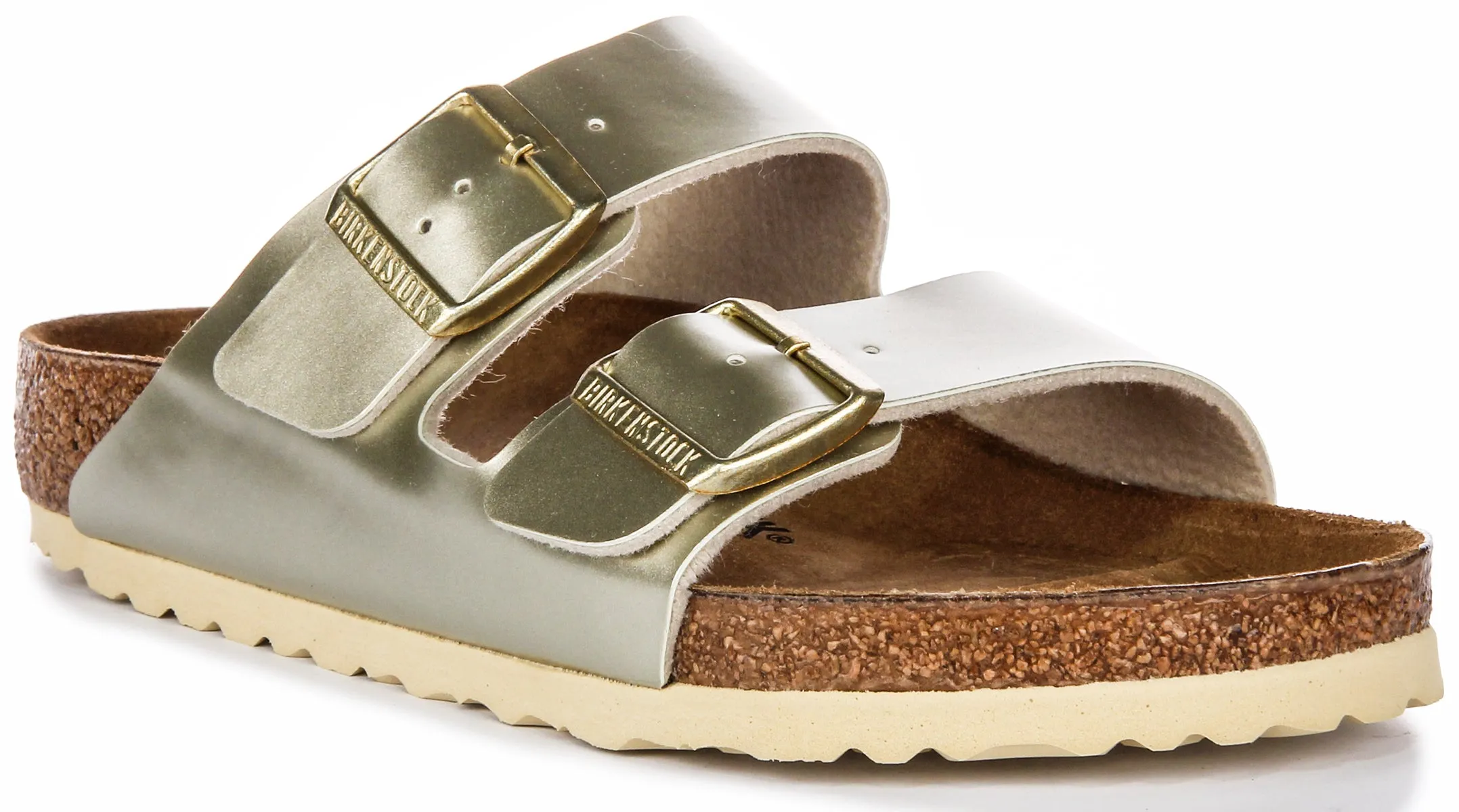 Birkenstock Arizona Kids BS In Gold Meta For Juniors Shoes Birkenstock
