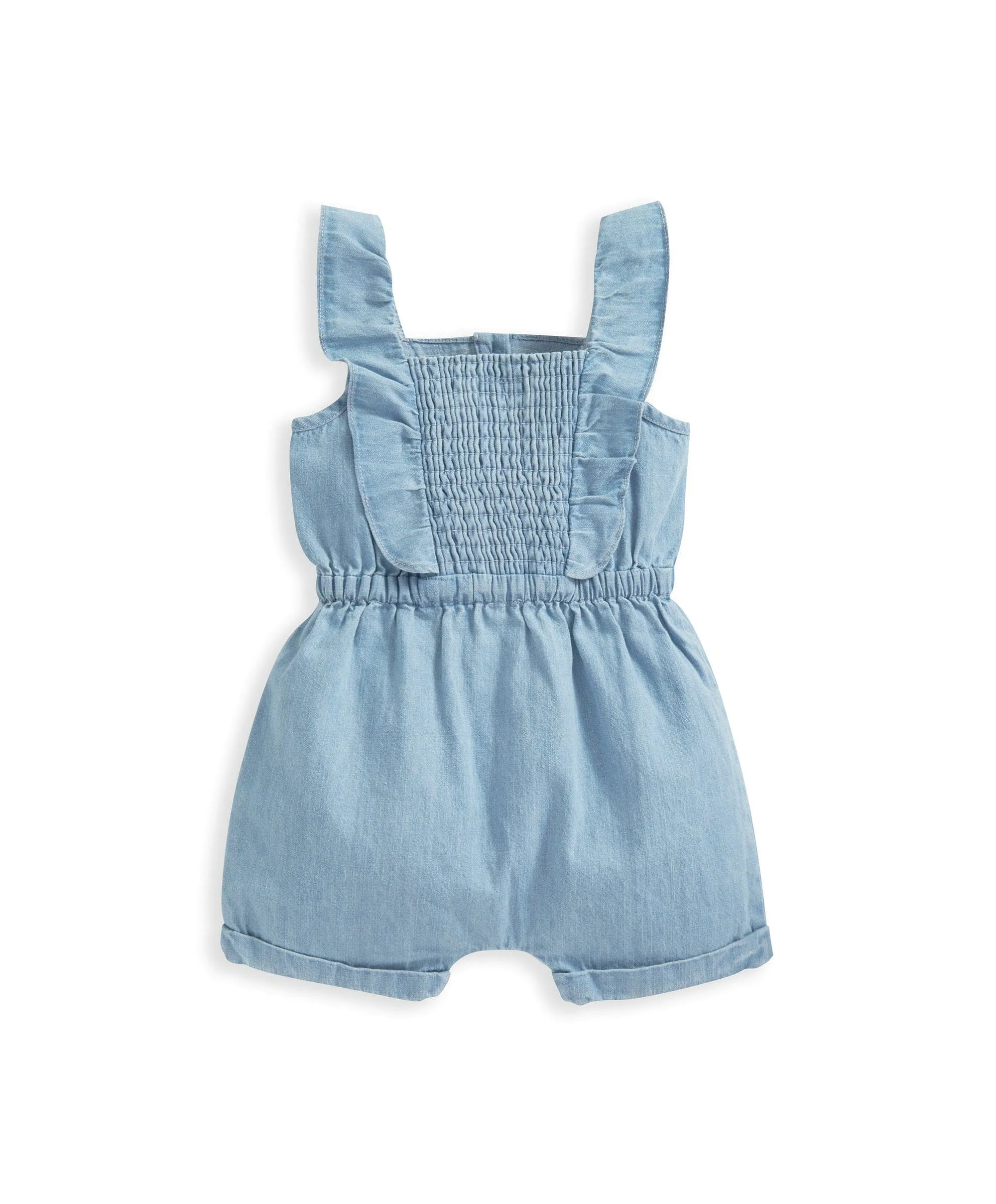 Blue Frilled Chambray Playsuit Babykids Mamas & Papas