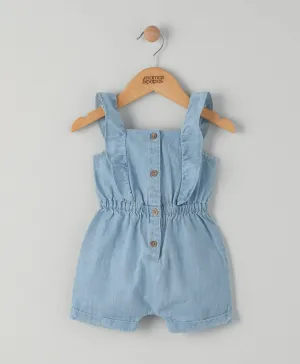 Blue Frilled Chambray Playsuit Babykids Mamas & Papas