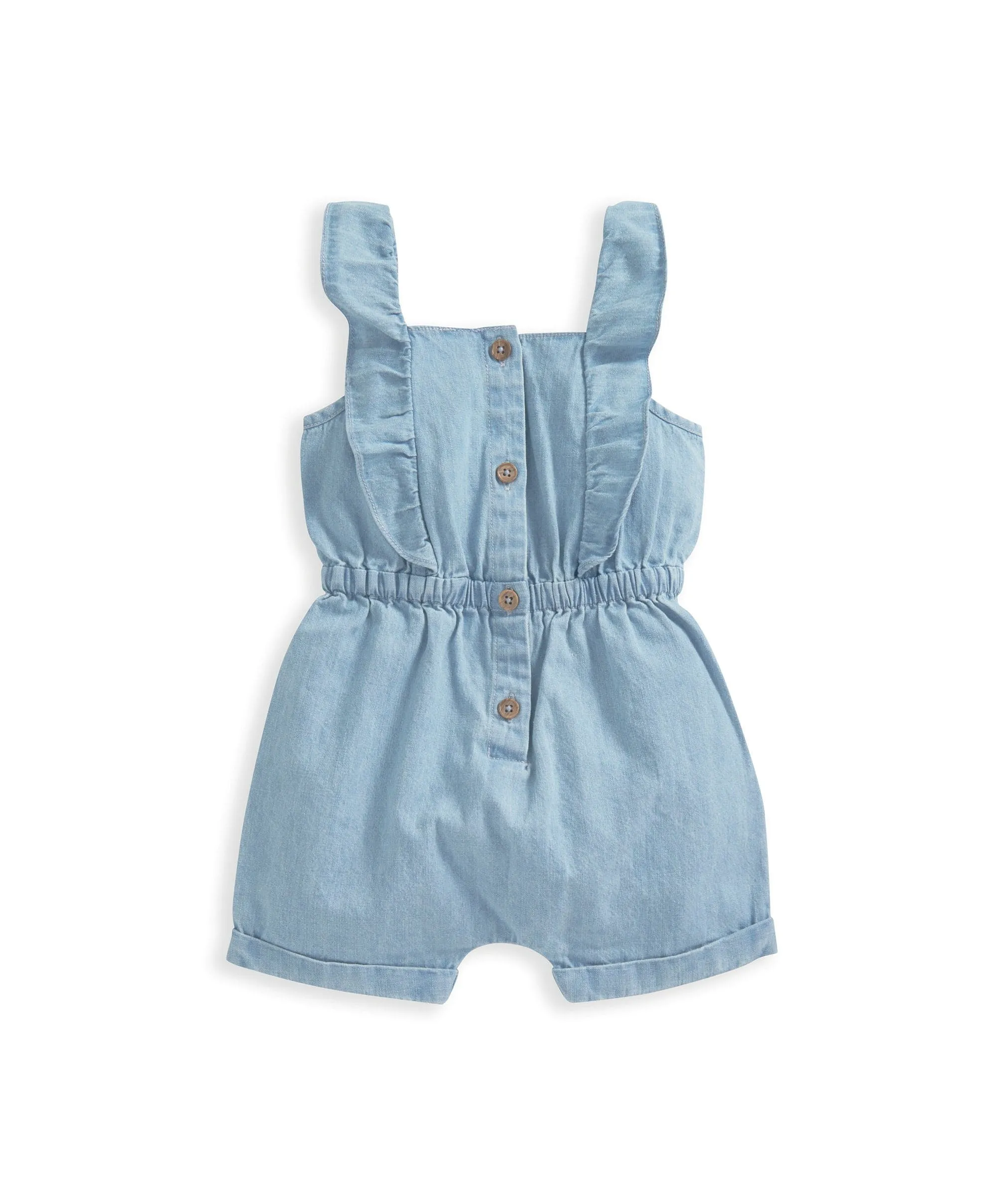 Blue Frilled Chambray Playsuit Babykids Mamas & Papas