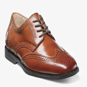 Boy's Reveal Wingtip Shoe In Cognac