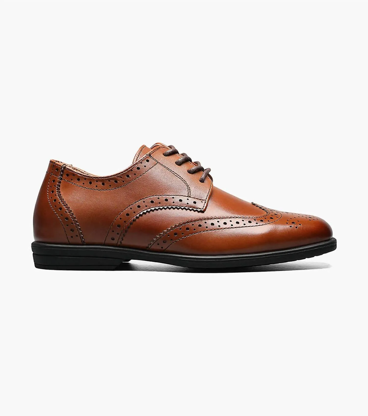 Boy's Reveal Wingtip Shoe In Cognac