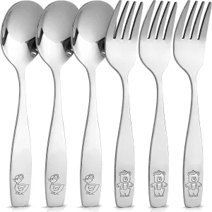 Child and Toddler Silverware Set for Self Feeding (3 Spoons & 3 Forks) ecco Shoes