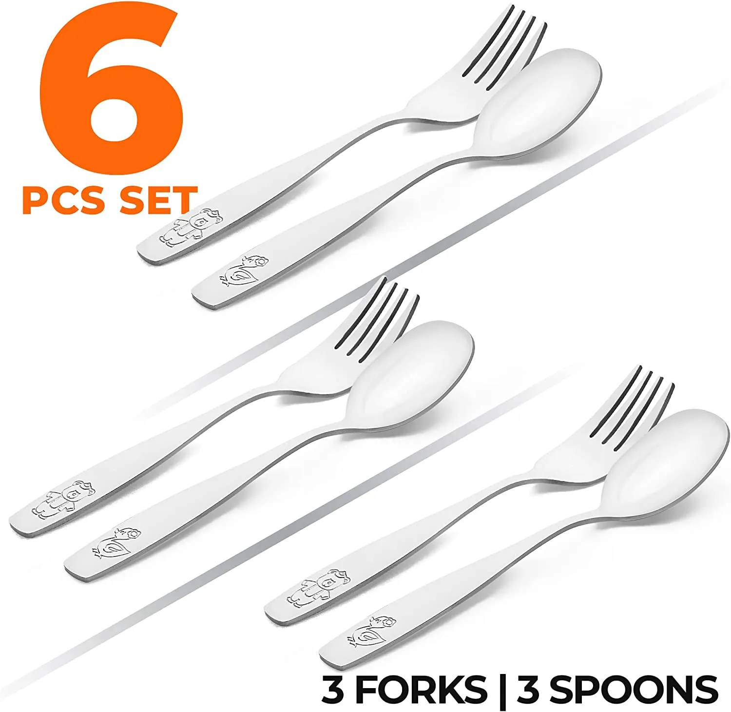 Child and Toddler Silverware Set for Self Feeding (3 Spoons & 3 Forks) ecco Shoes