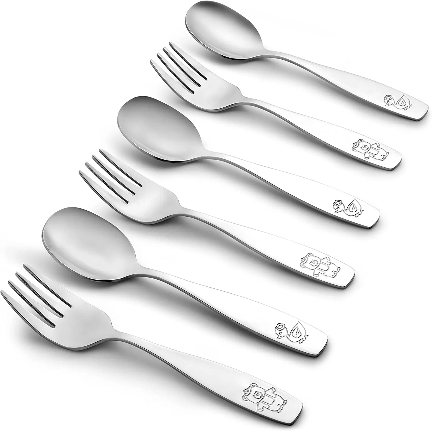 Child and Toddler Silverware Set for Self Feeding (3 Spoons & 3 Forks) ecco Shoes