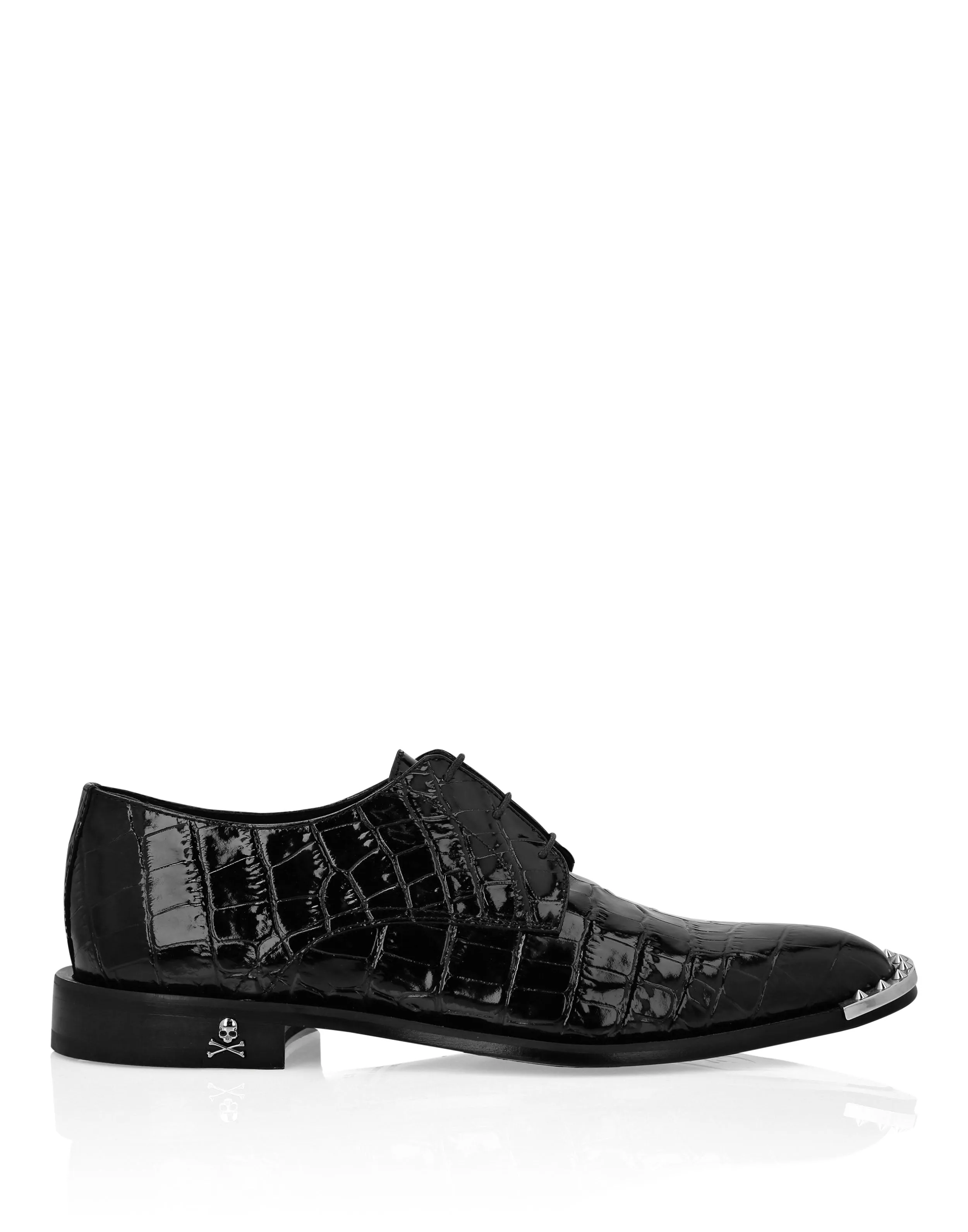 Croco Lace Up Shoes Skull&amp;Bones