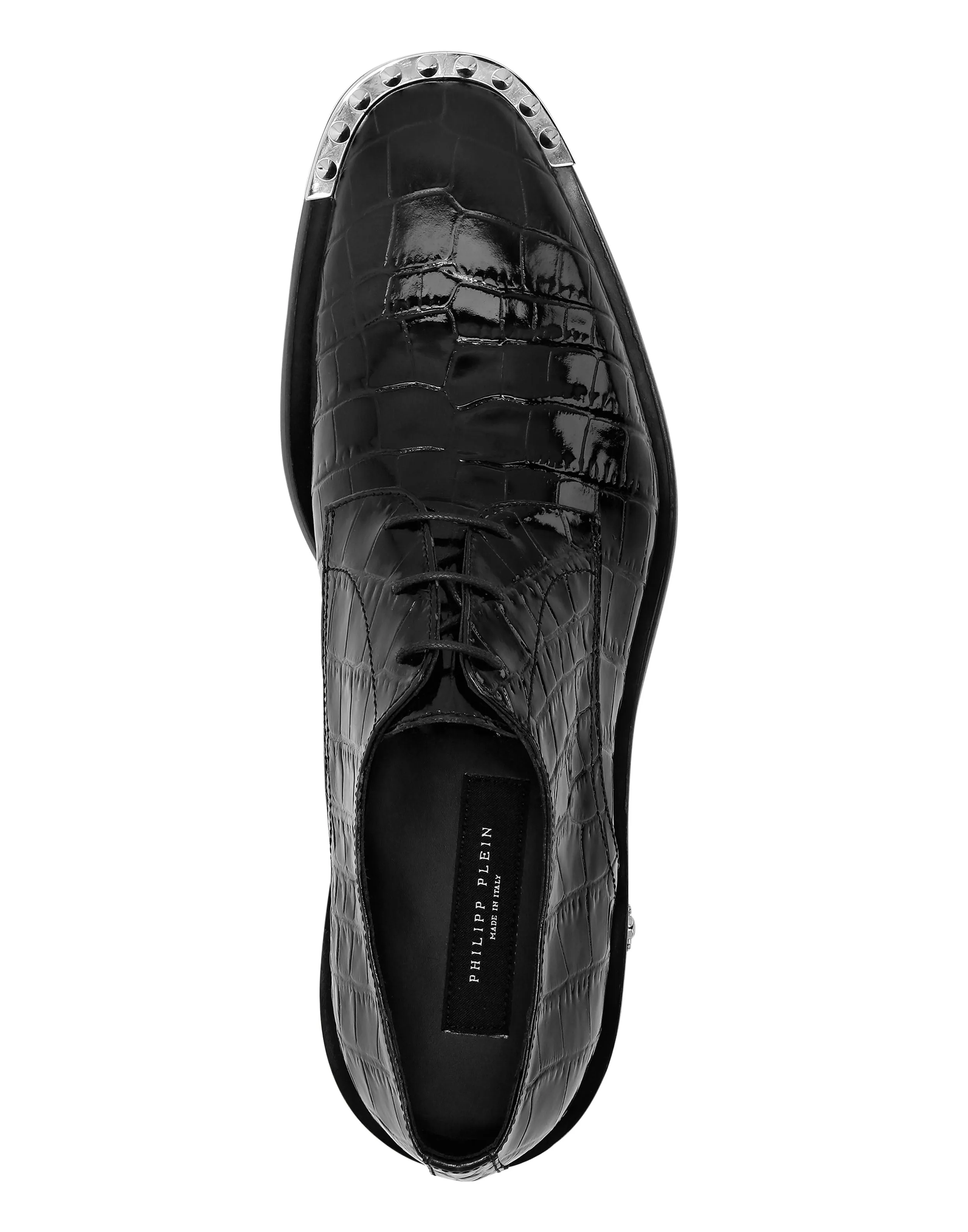Croco Lace Up Shoes Skull&amp;Bones