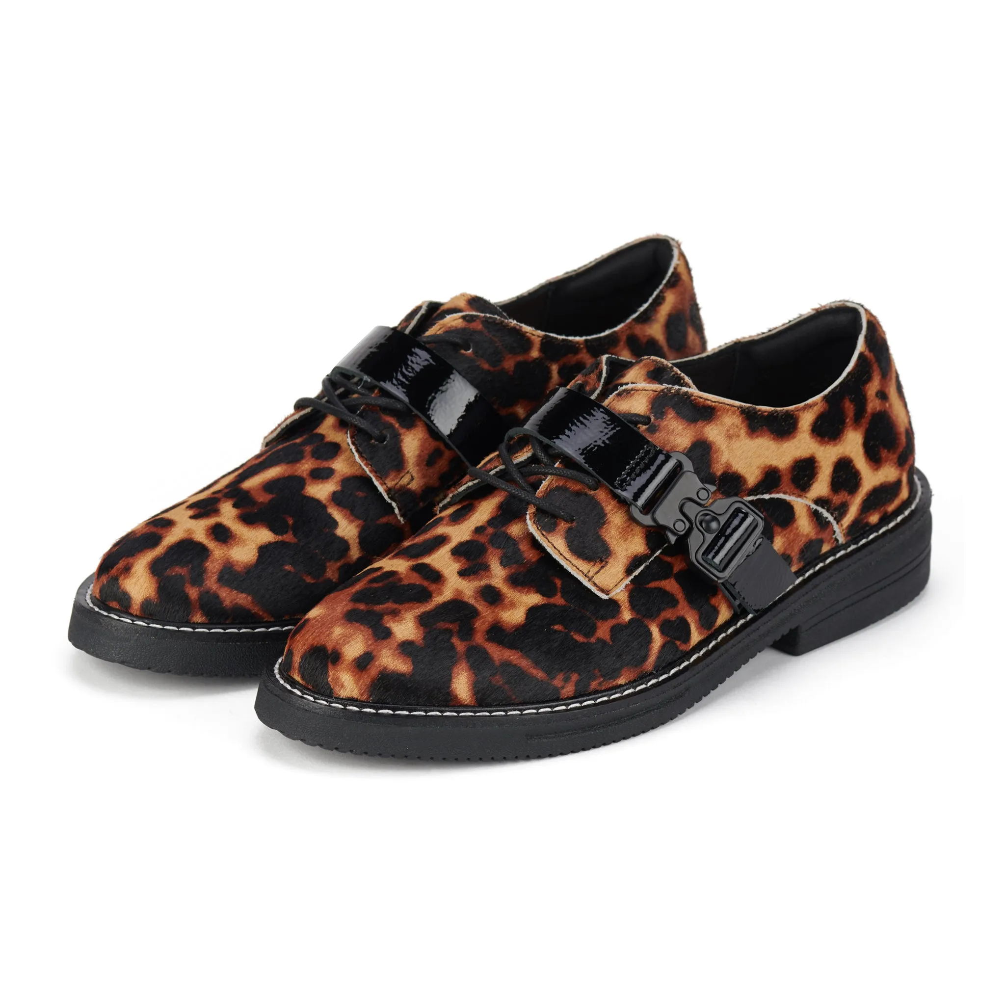 Derby Rise Strap Dark Camel Leopard/Black