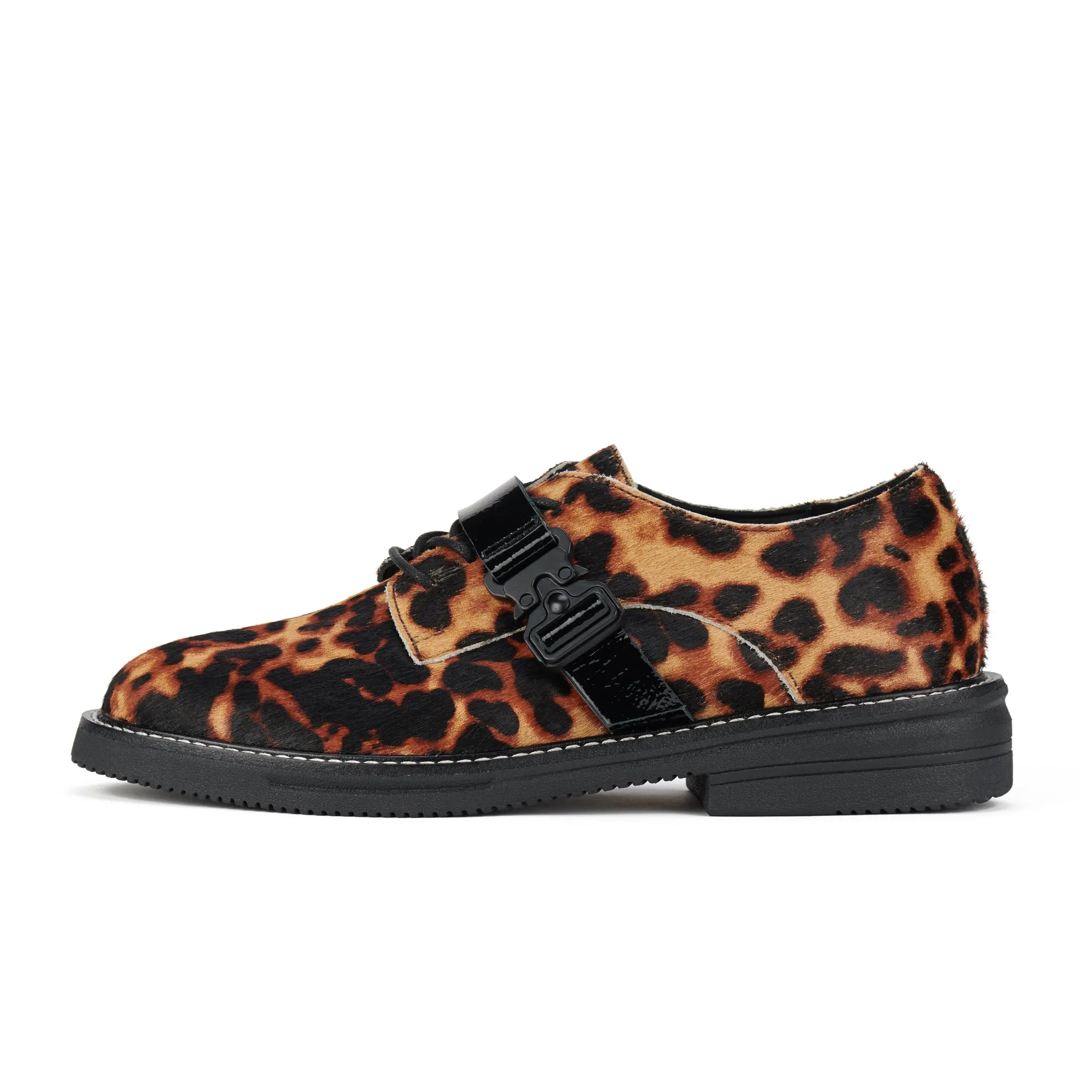 Derby Rise Strap Dark Camel Leopard/Black