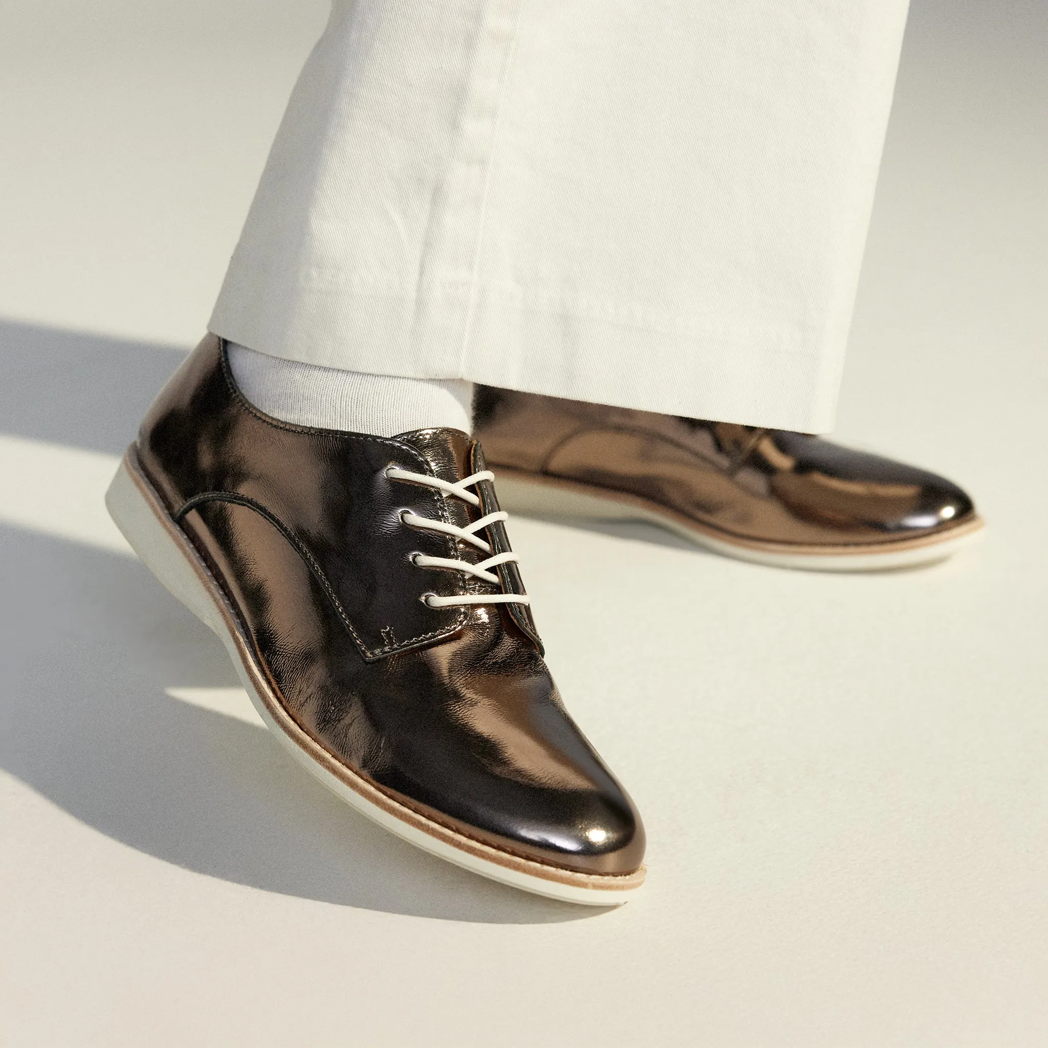 Derby Super Soft Pewter Crinkle Patent