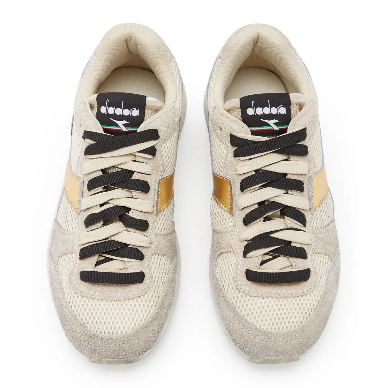 Diadora Women Kmaro 42 Metal Wax Trainers Seedpearl / Oyster Gray