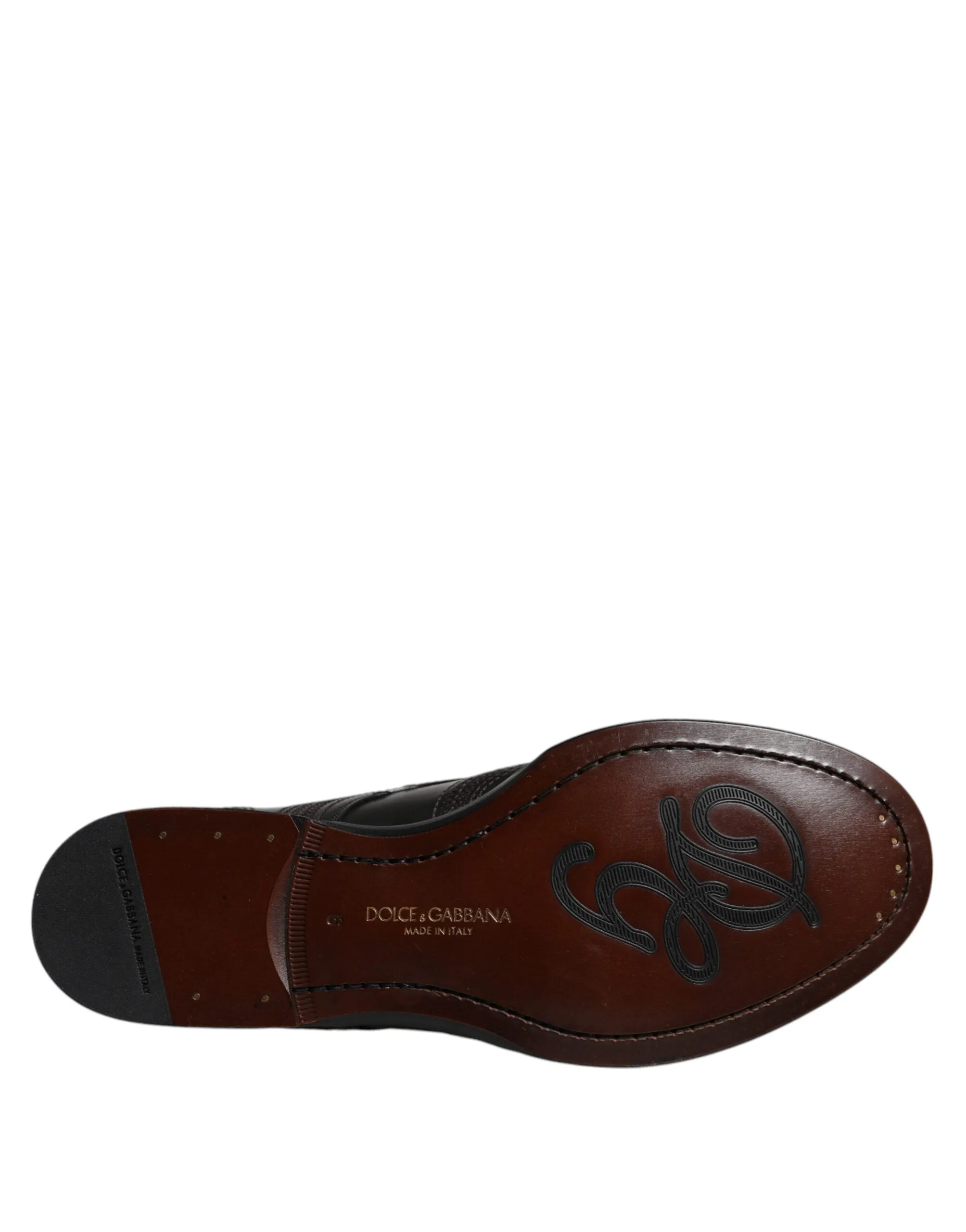 Dolce & Gabbana Embroide Classic Leather Derby Dress Men's Shoes