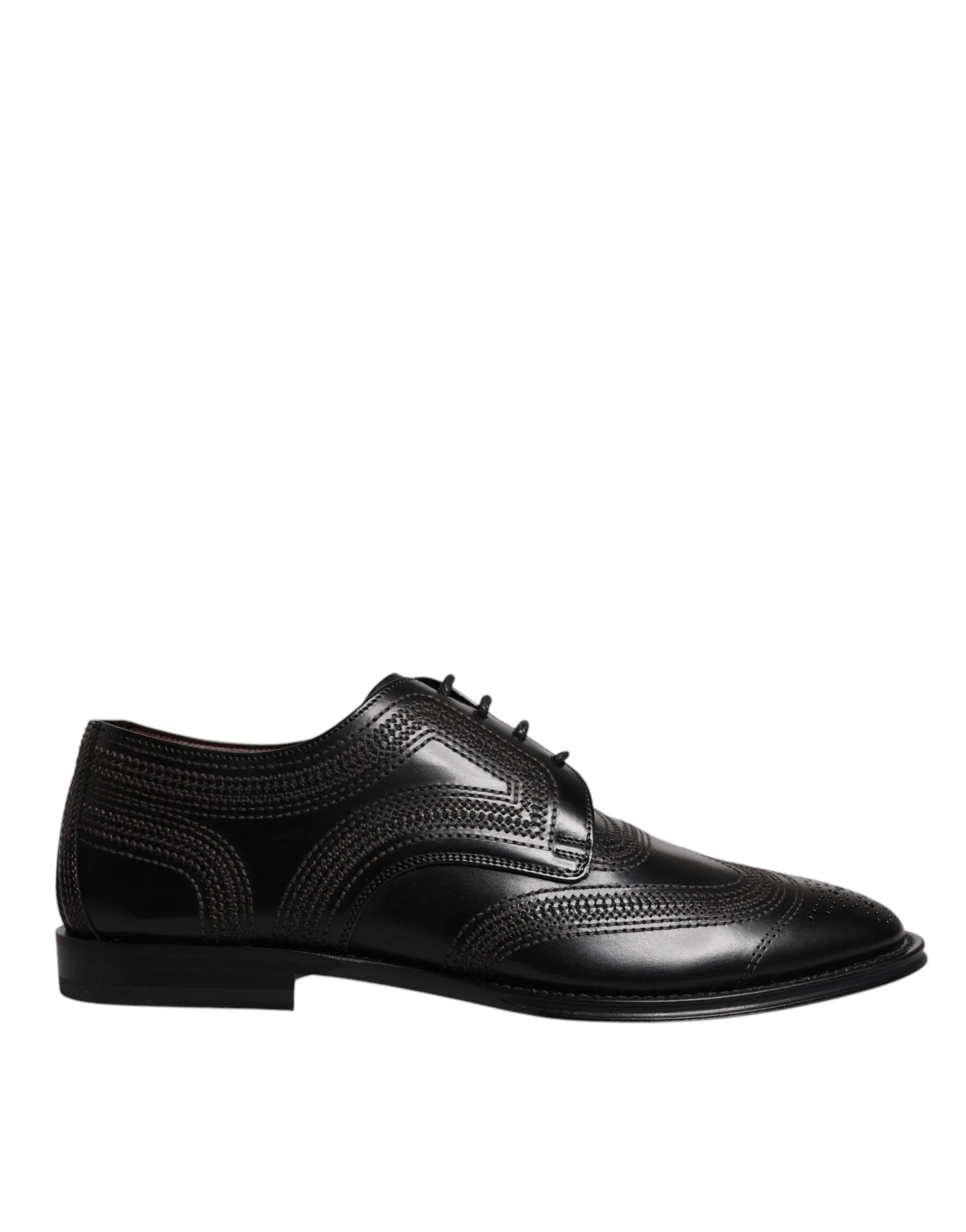 Dolce & Gabbana Embroide Classic Leather Derby Dress Men's Shoes