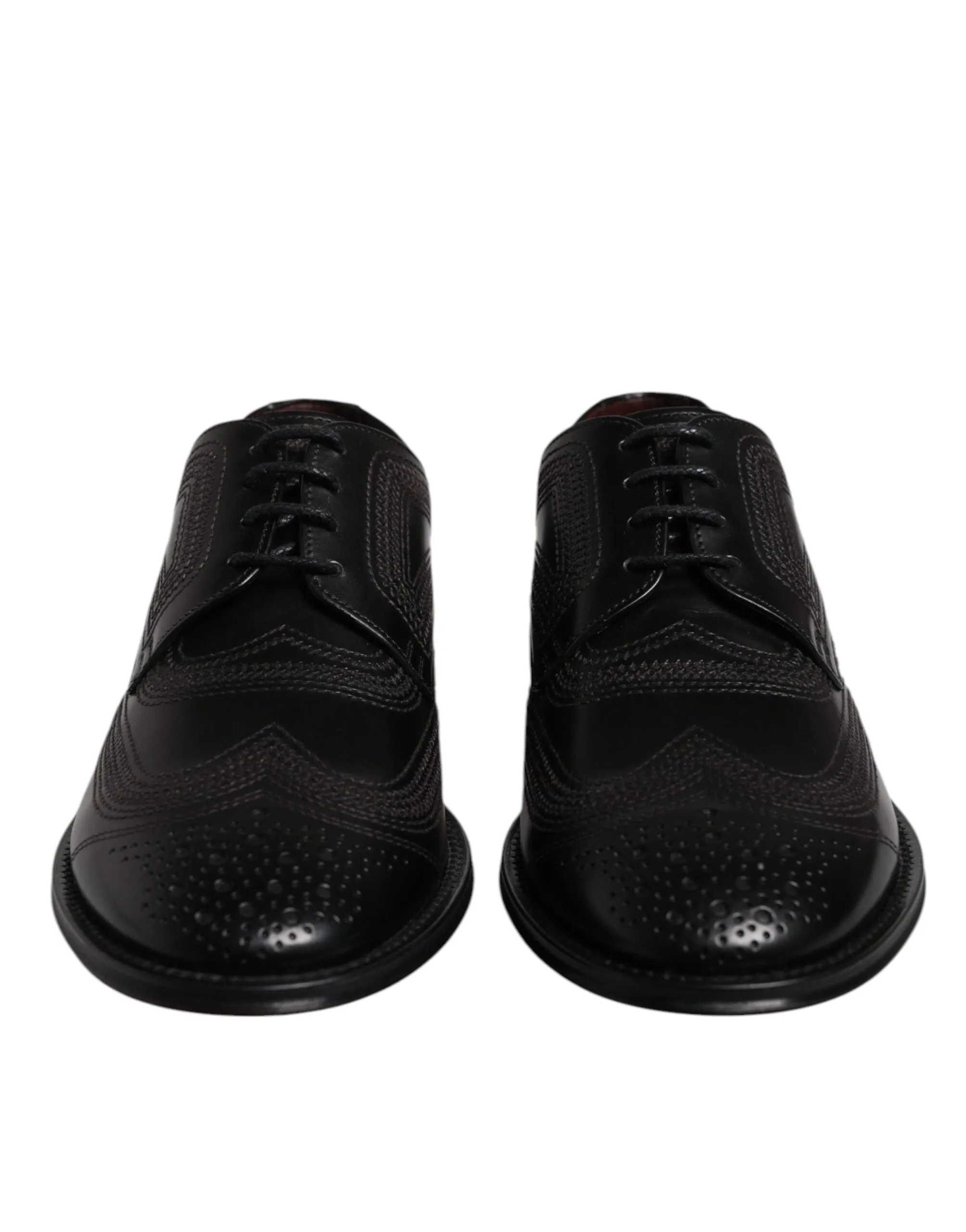 Dolce & Gabbana Embroide Classic Leather Derby Dress Men's Shoes