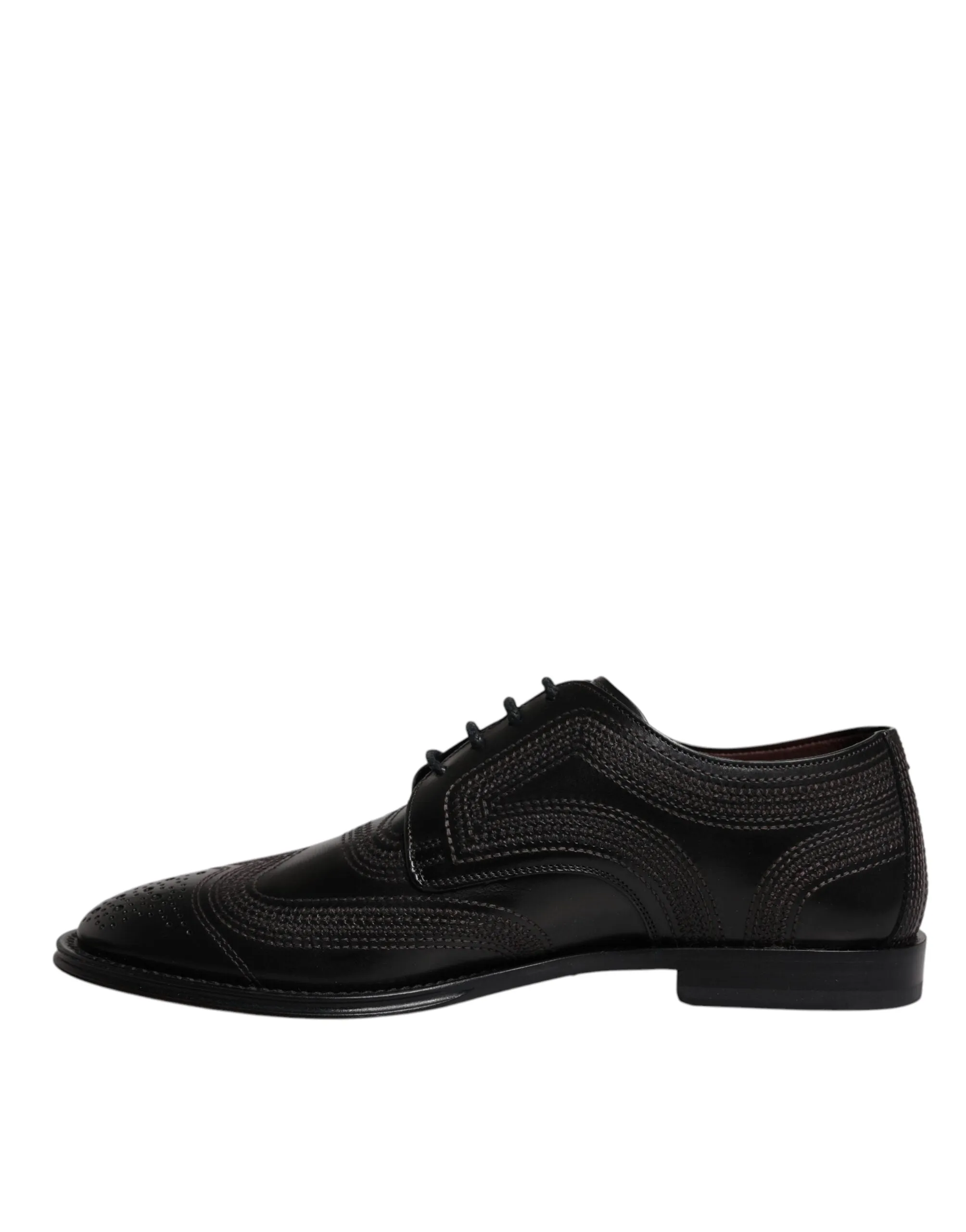 Dolce & Gabbana Embroide Classic Leather Derby Dress Men's Shoes
