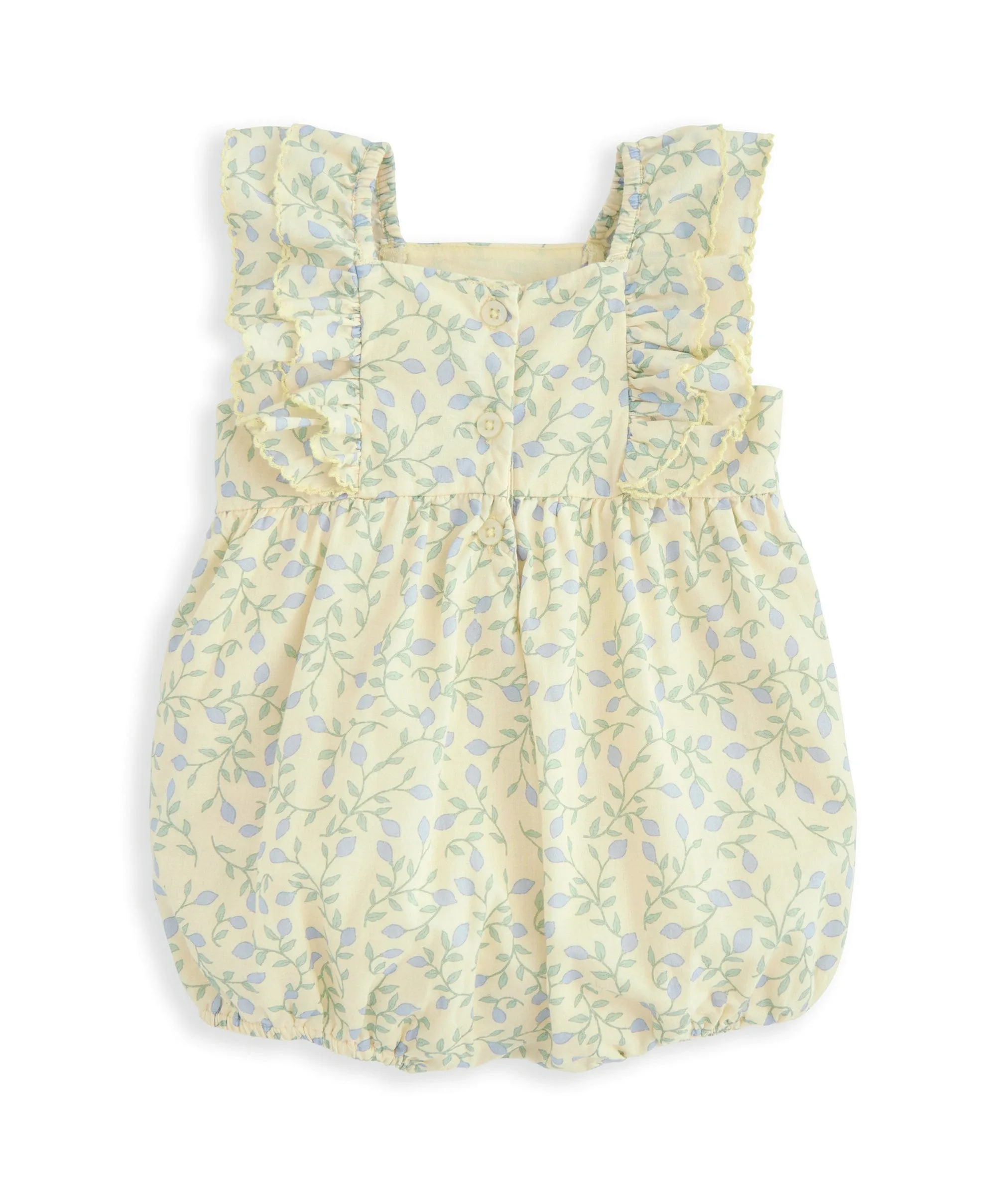 Double Frill Sleeve Romper - Climbing Buds Print