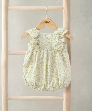 Double Frill Sleeve Romper - Climbing Buds Print