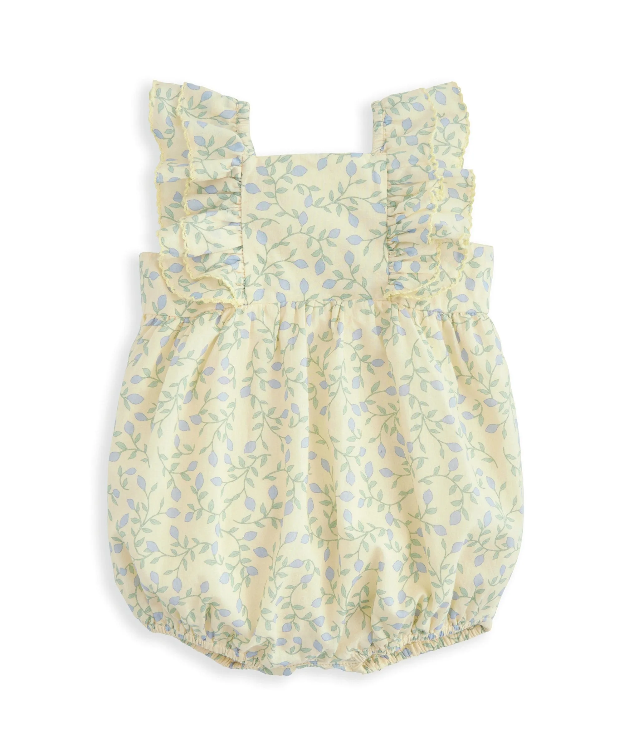Double Frill Sleeve Romper - Climbing Buds Print