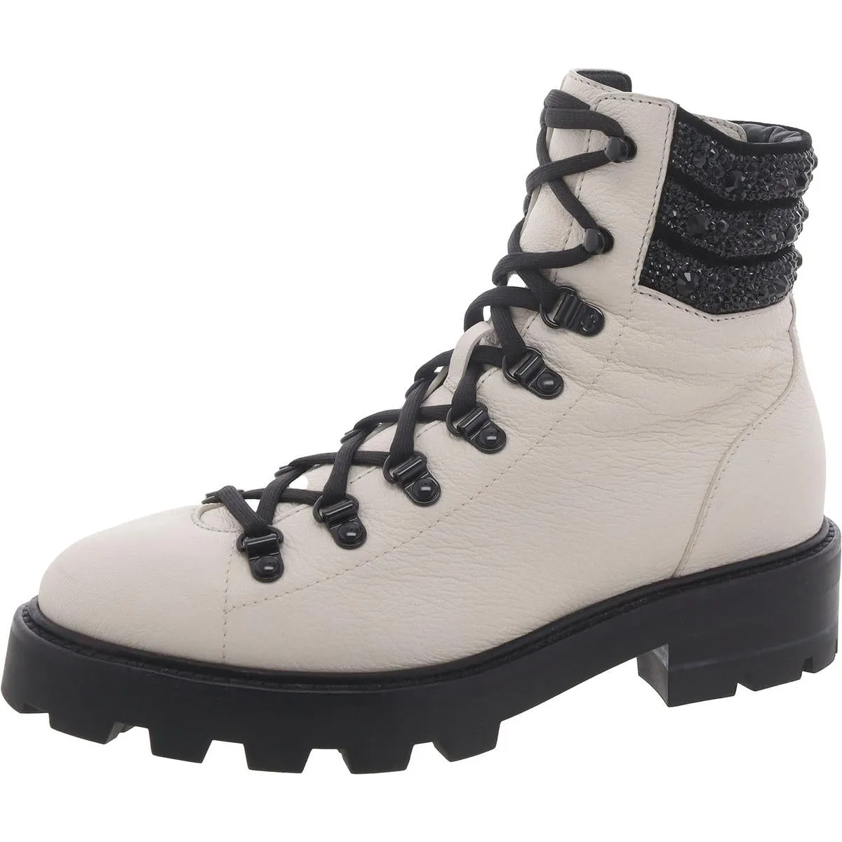 Eshe Flat Womens Lace-Up Lugged Sole Hiking Boots
