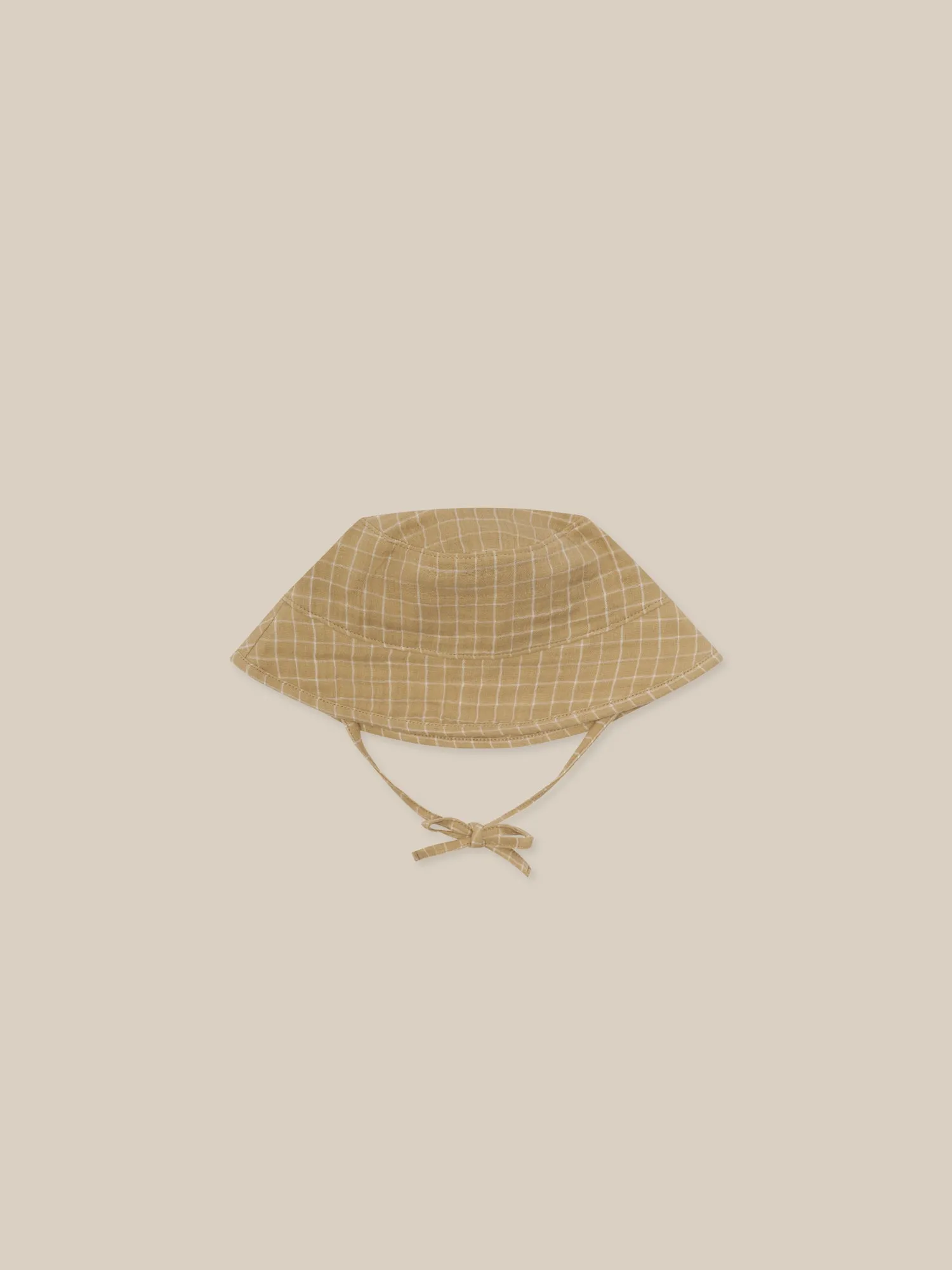 Grid Check Wheat Bucket Sun Hat
