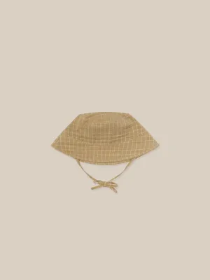 Grid Check Wheat Bucket Sun Hat