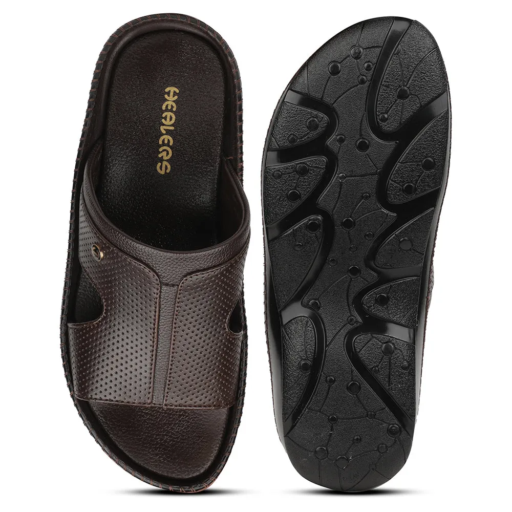 Healers Brown Casual Slipper For Men CSS-24 By Liberty