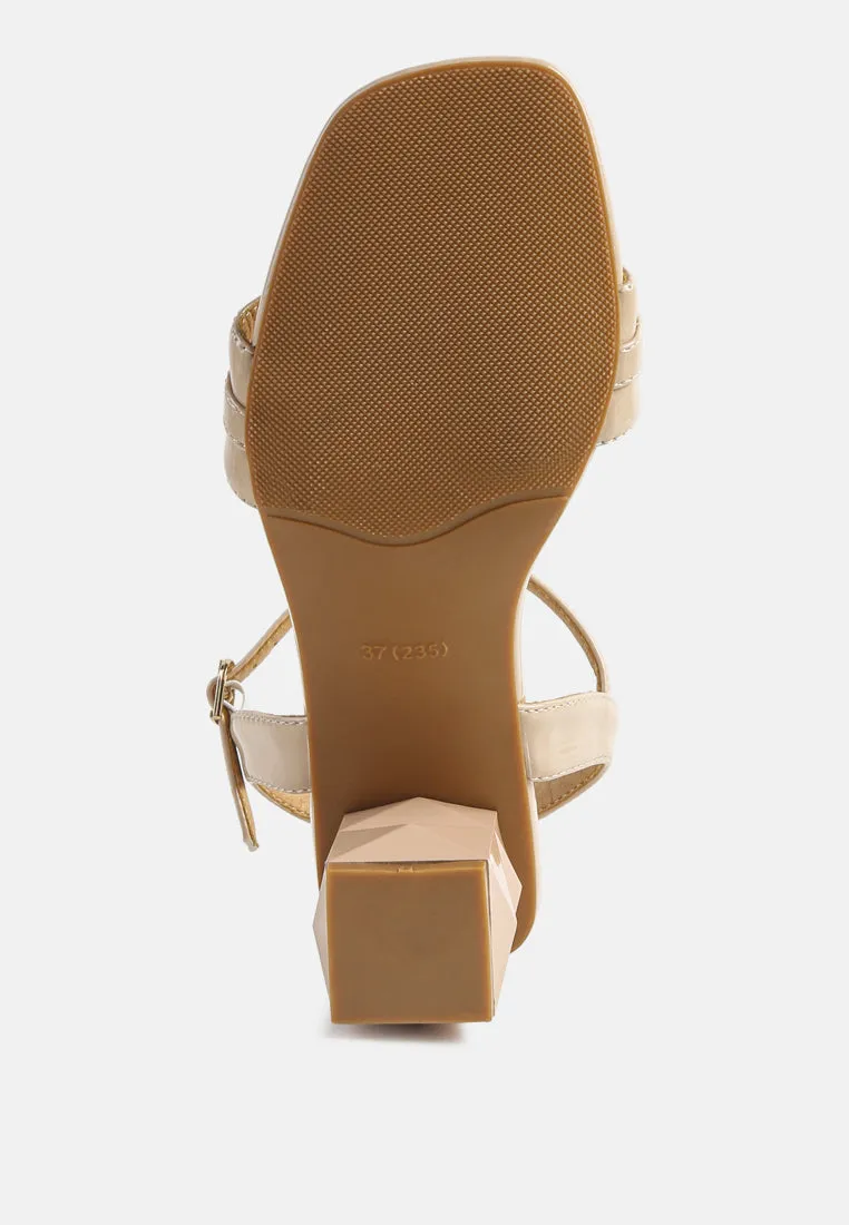 illusion geometric cut diamante chain sandals