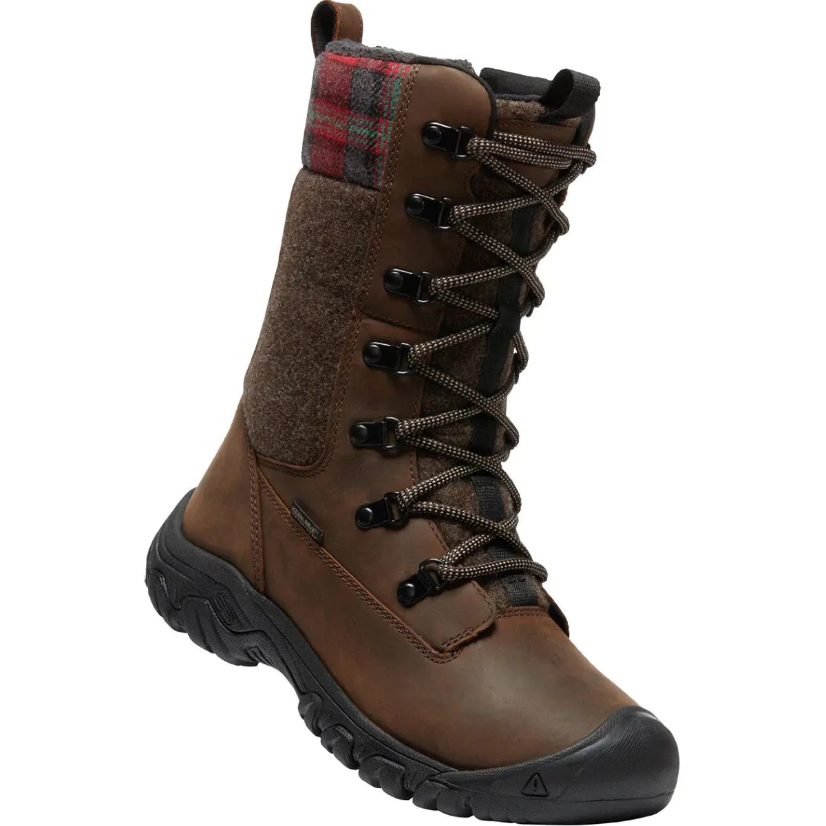 Keen Shoes Greta Tall Boot Waterproof Brown/Red Plaid