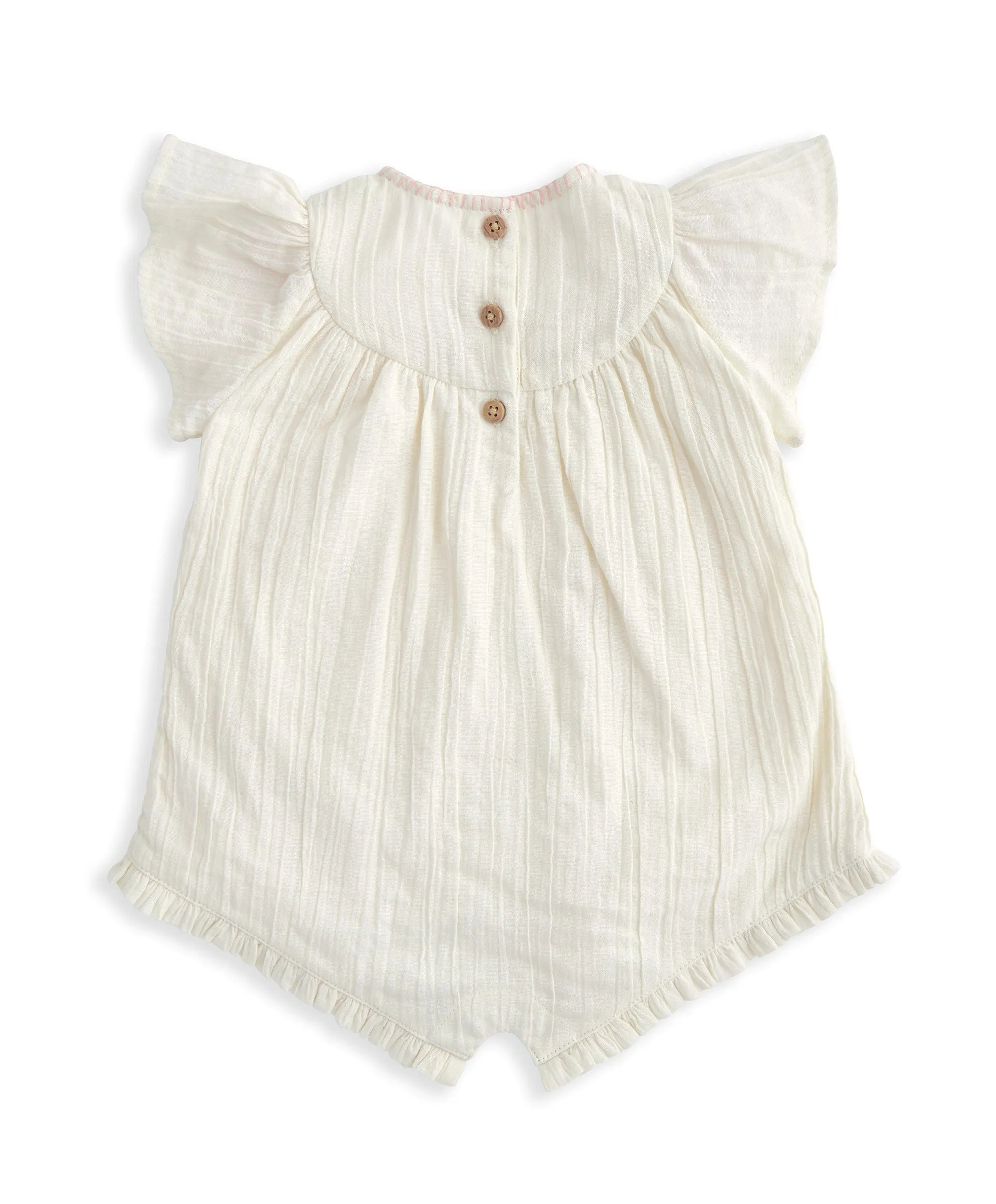 Lemon Embroidered Romper - Yellow