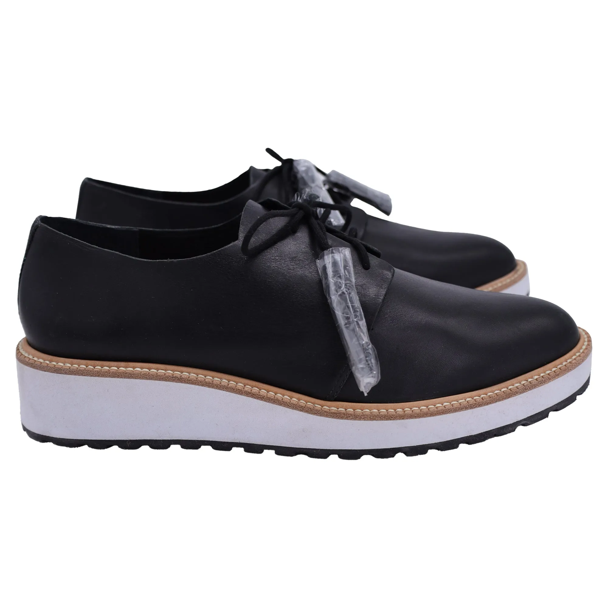 Loeffler Randall Callie Demi-Wedge Oxfords in Black Leather
