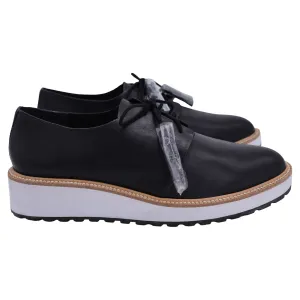 Loeffler Randall Callie Demi-Wedge Oxfords in Black Leather