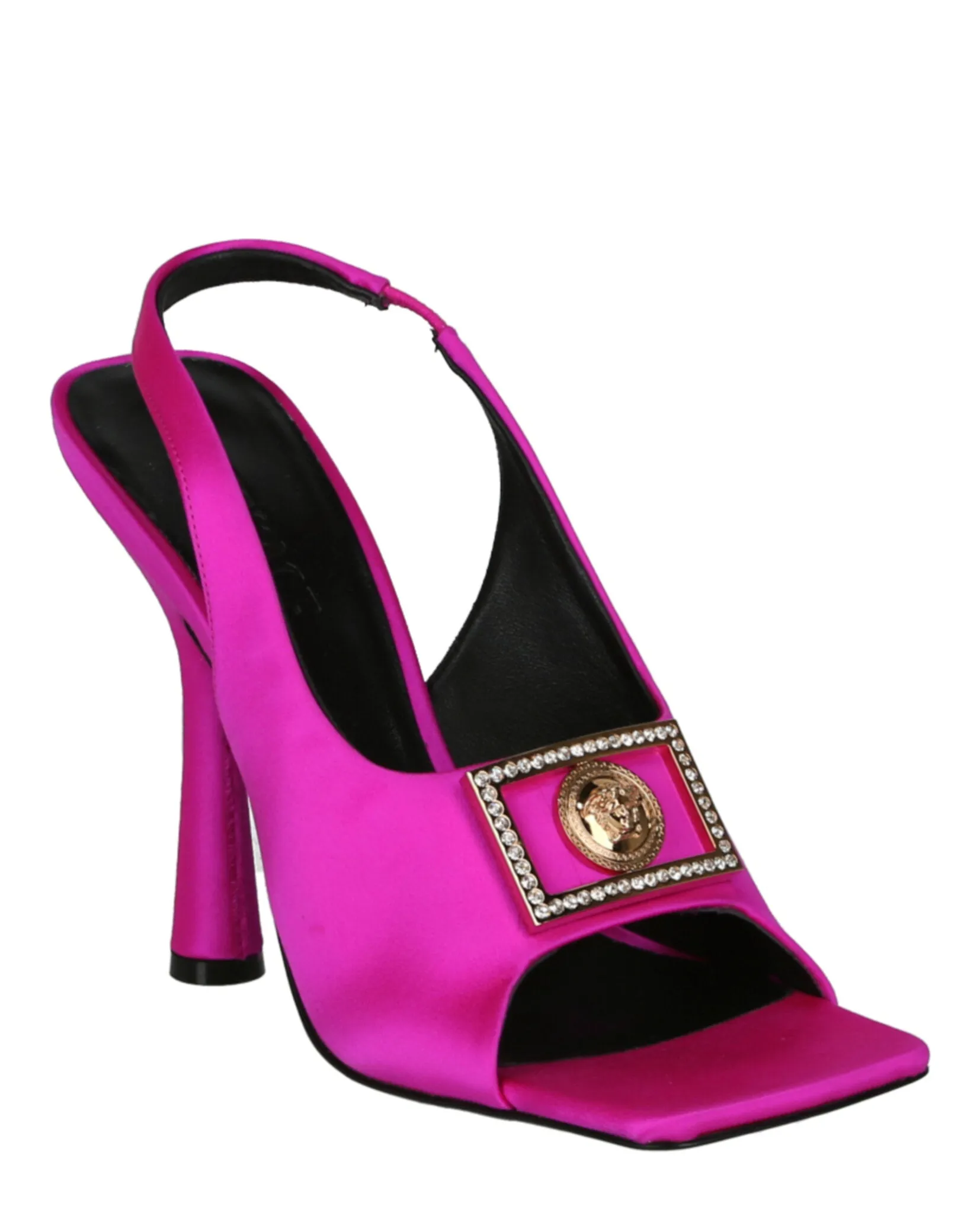 Medusa Plaque Heeled Sandals