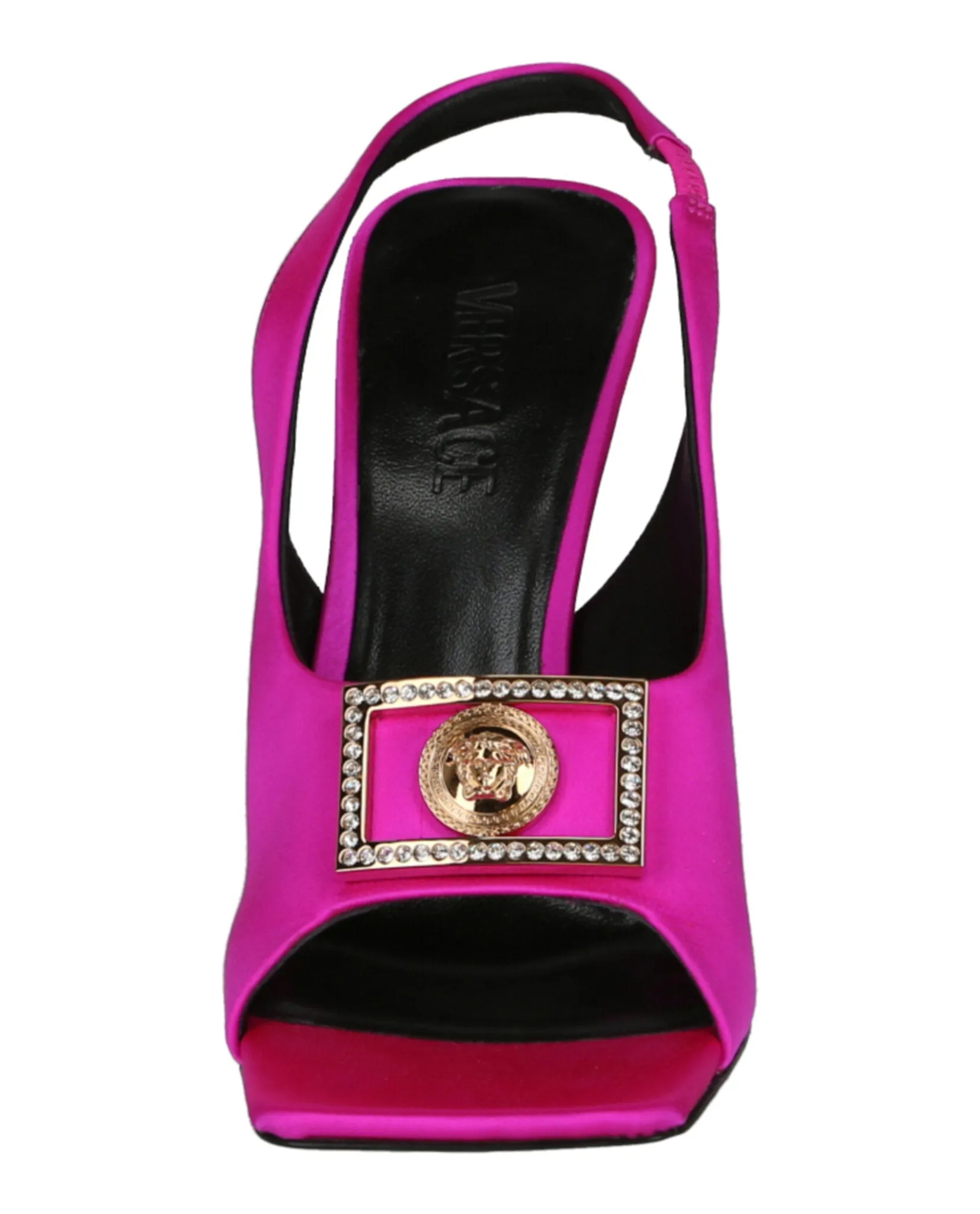 Medusa Plaque Heeled Sandals
