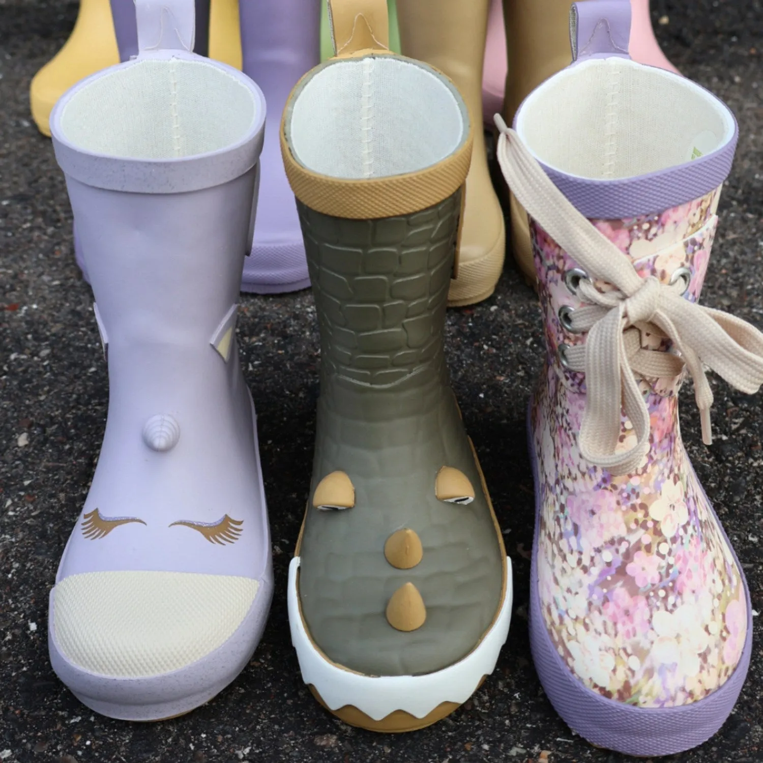 Mikk-Line Dusty Olive Dragon 3D Wellies Babykids_Mikk-Line