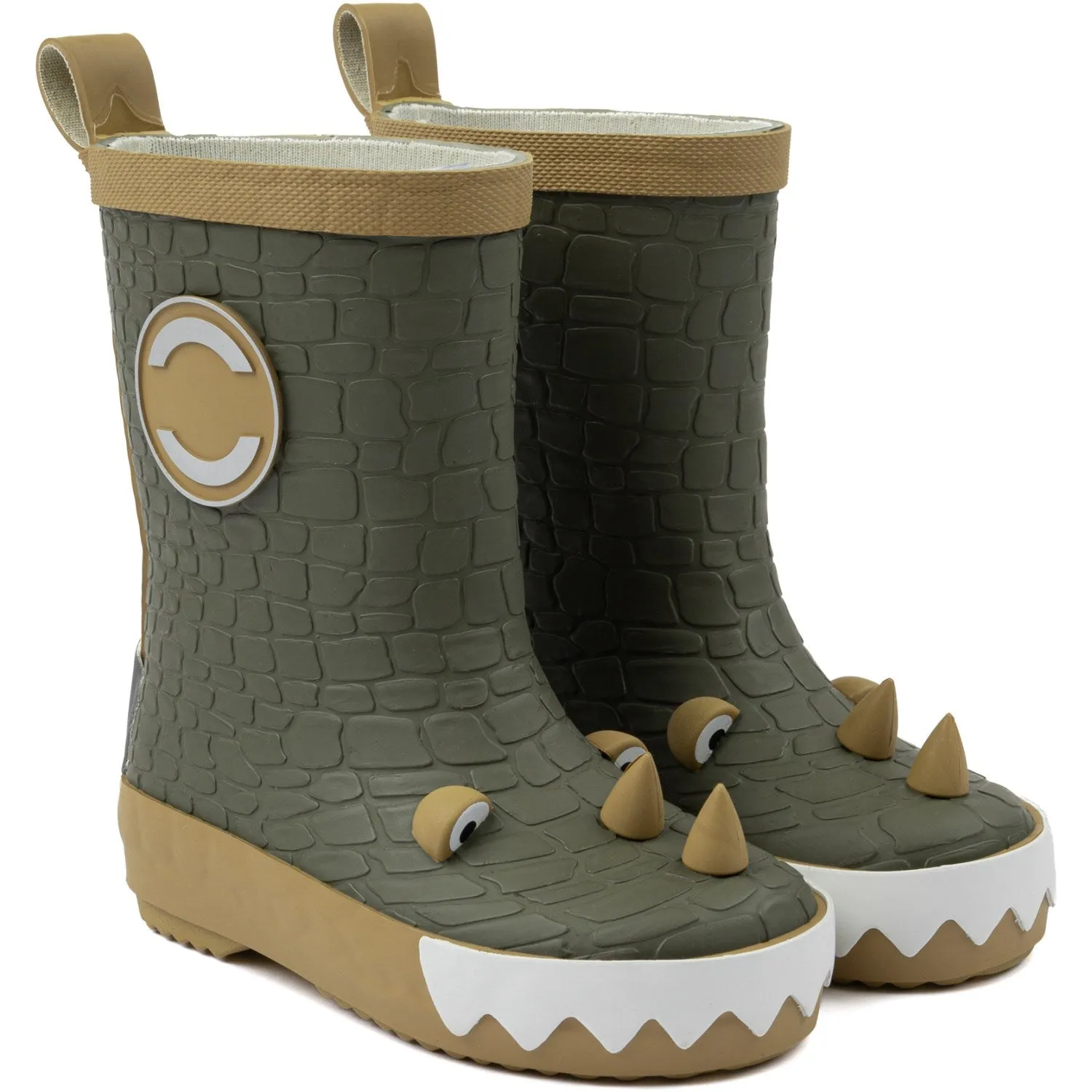 Mikk-Line Dusty Olive Dragon 3D Wellies Babykids_Mikk-Line