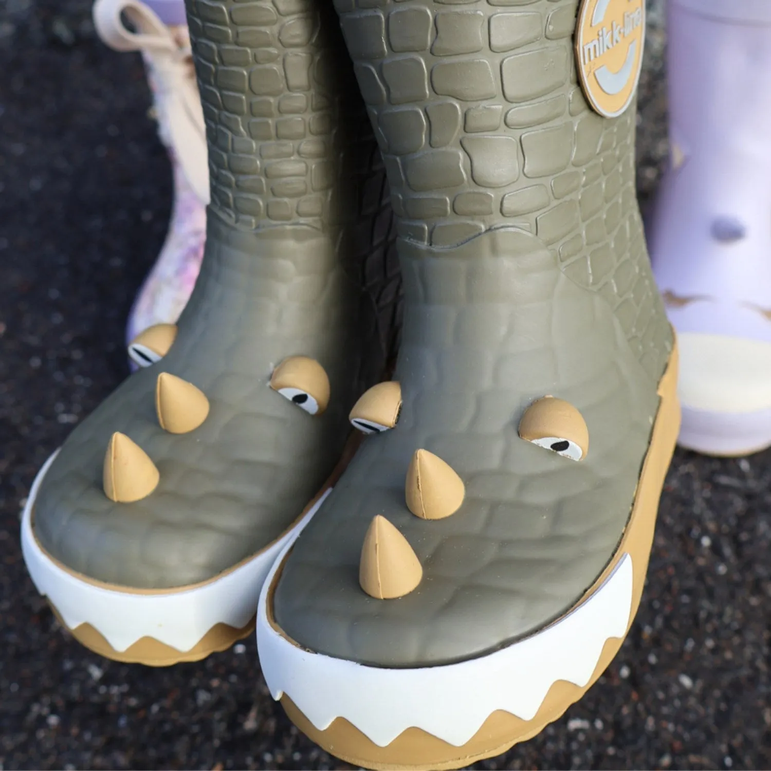 Mikk-Line Dusty Olive Dragon 3D Wellies Babykids_Mikk-Line