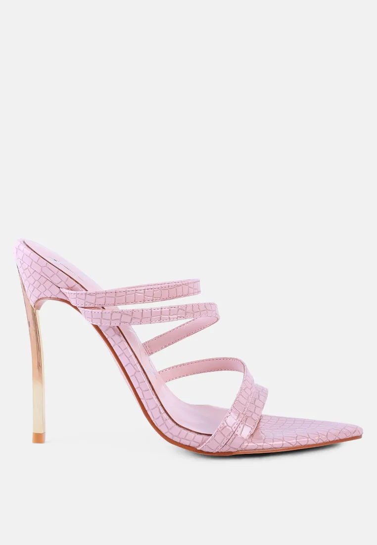 new affair croc metal high heeled sandals