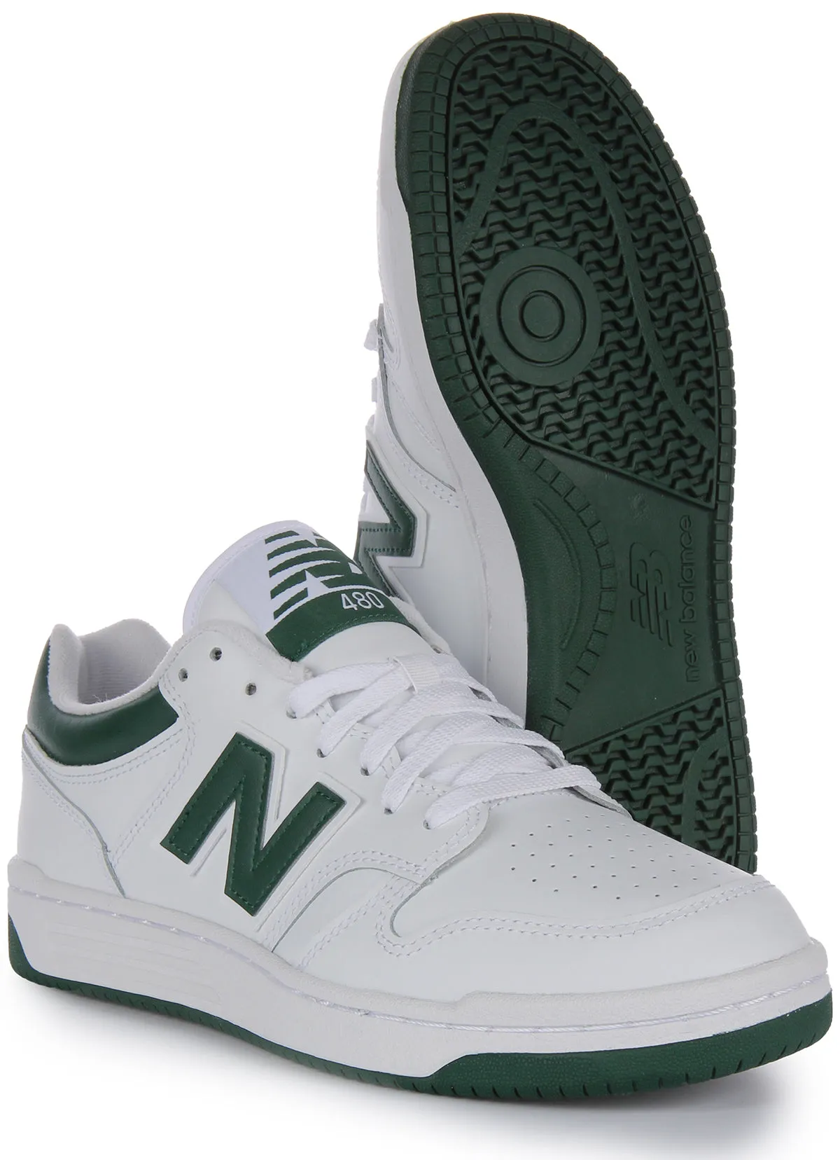 New Balance BB 480 LNG In White Green Shoes New Balance