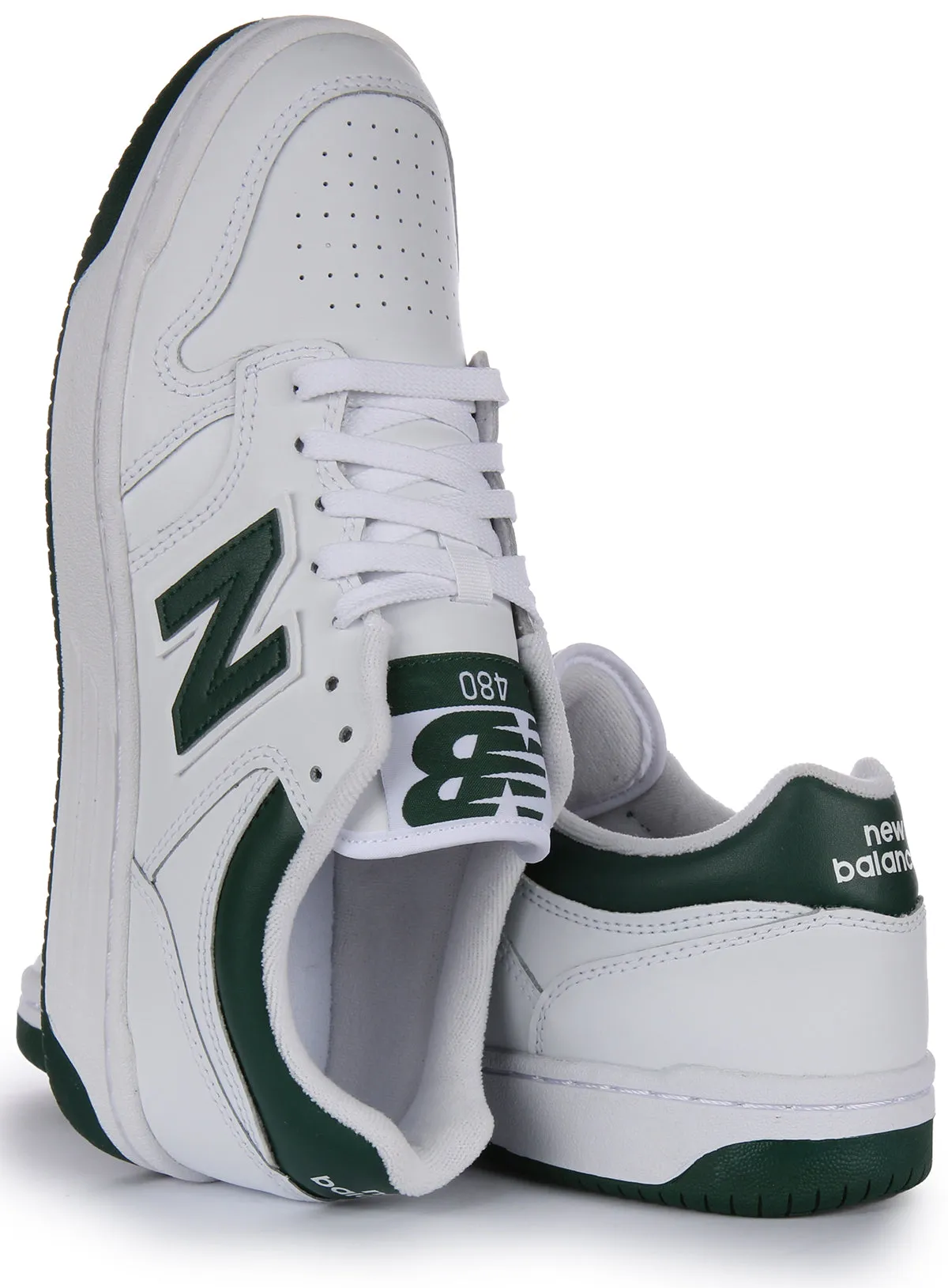 New Balance BB 480 LNG In White Green Shoes New Balance