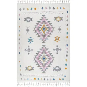 nuLOOM Jocelyn High-Low Textured Tribal Shag Tassel Area Rug ecco Shoes