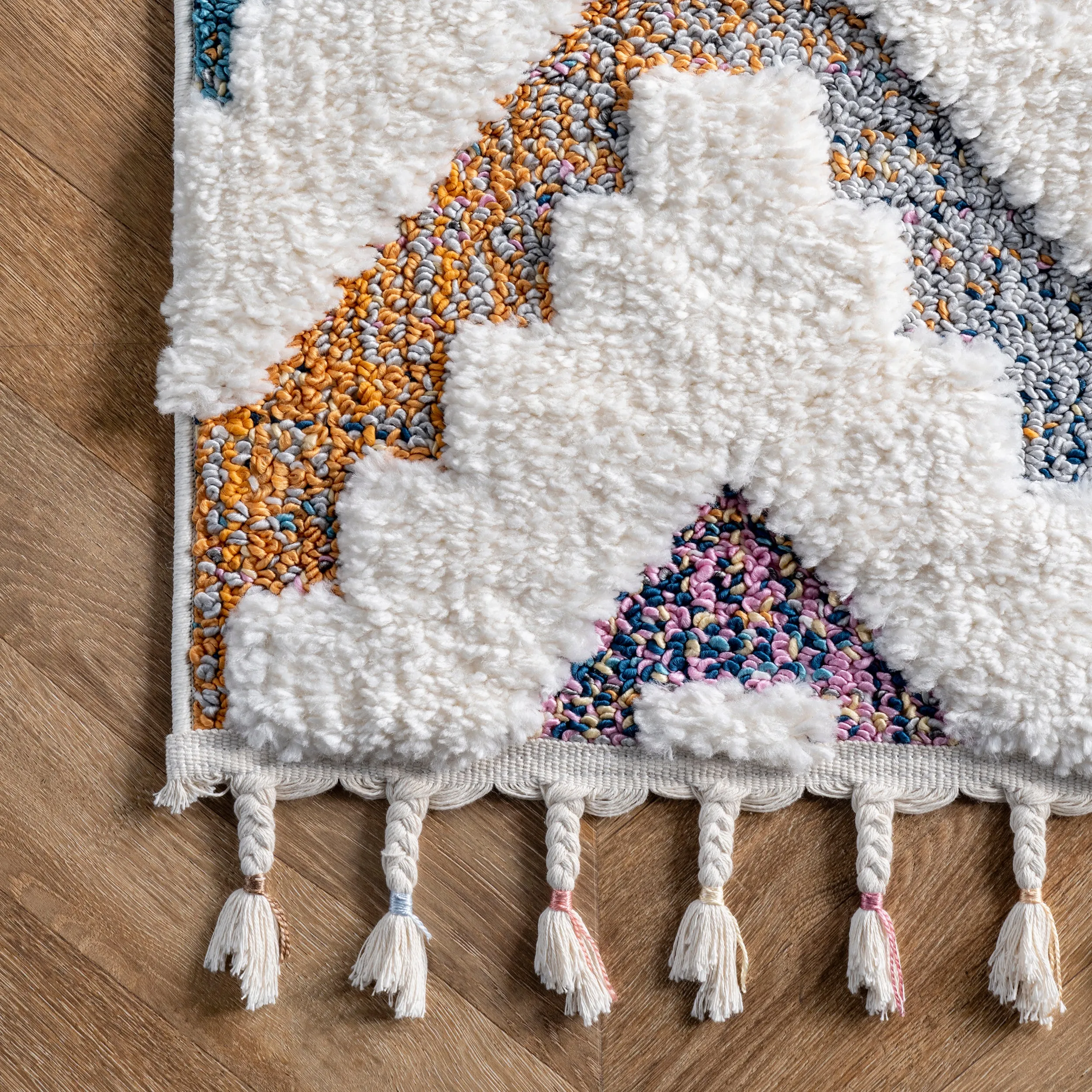 nuLOOM Rumi High-Low Chevron Tassel Area Rug ecco Shoes