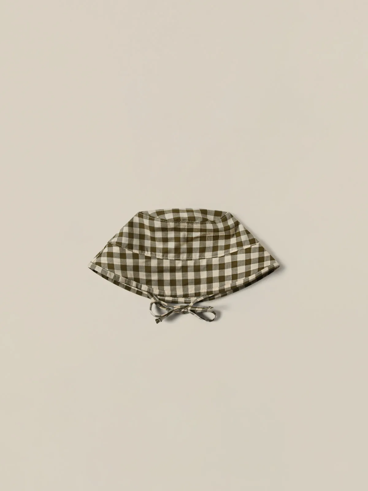 Olive Gingham Bucket Sun Hat