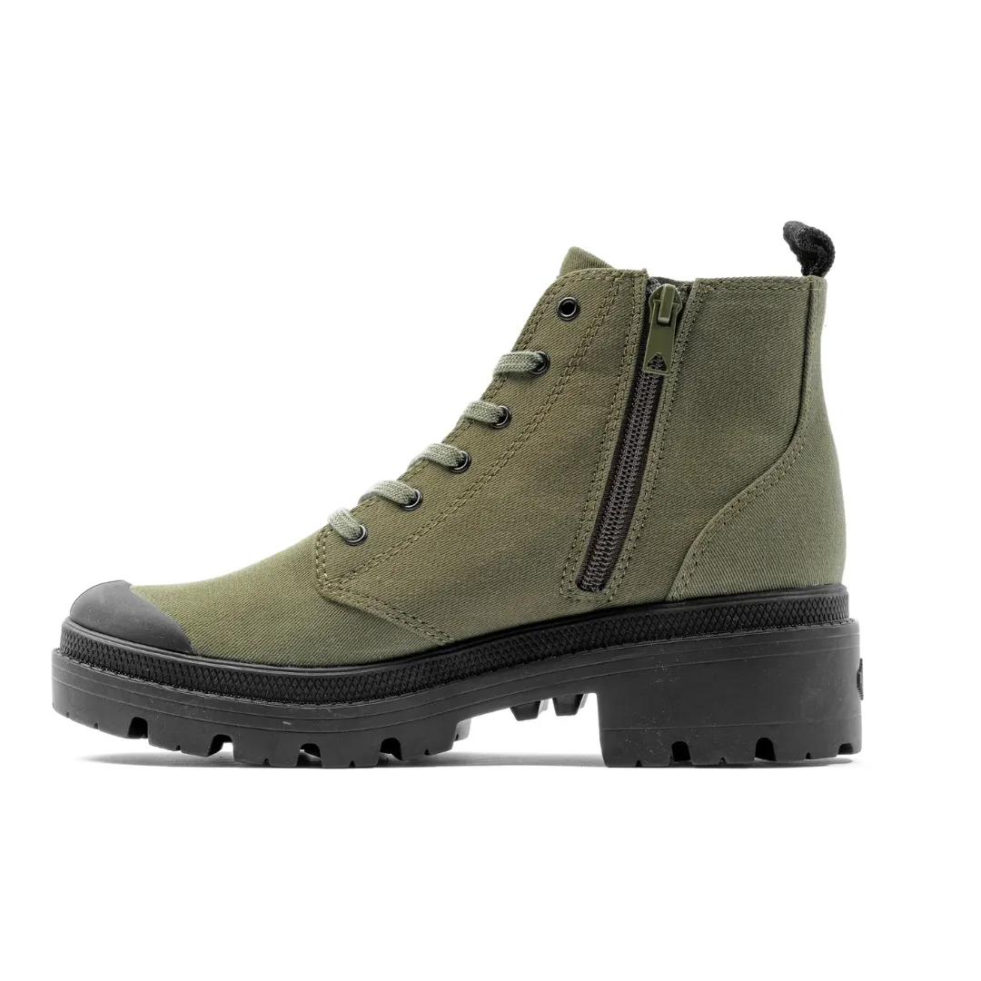 Pallabase Twill Boot in Olive from Palladium