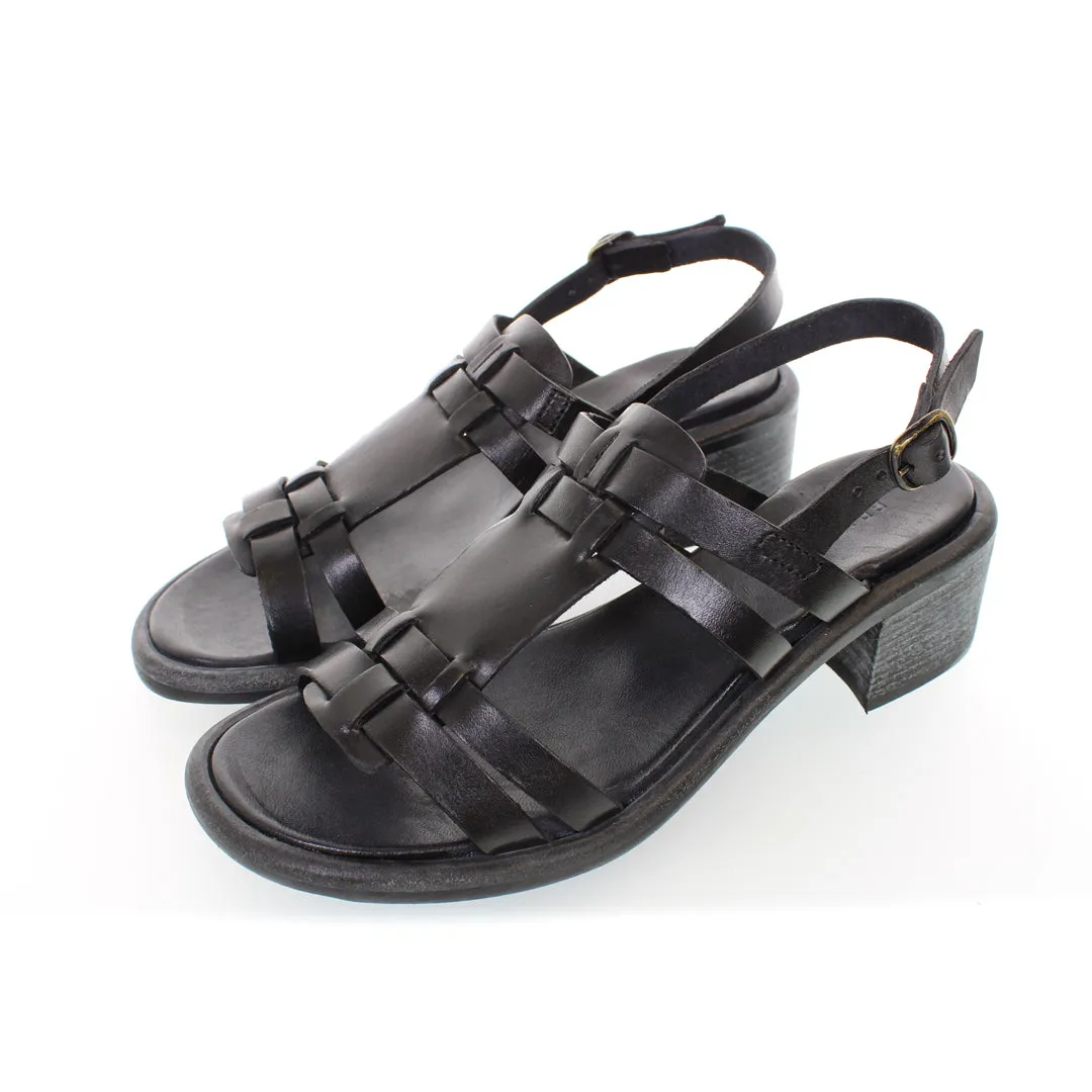 PALMAS BLACK  HEELED SANDAL