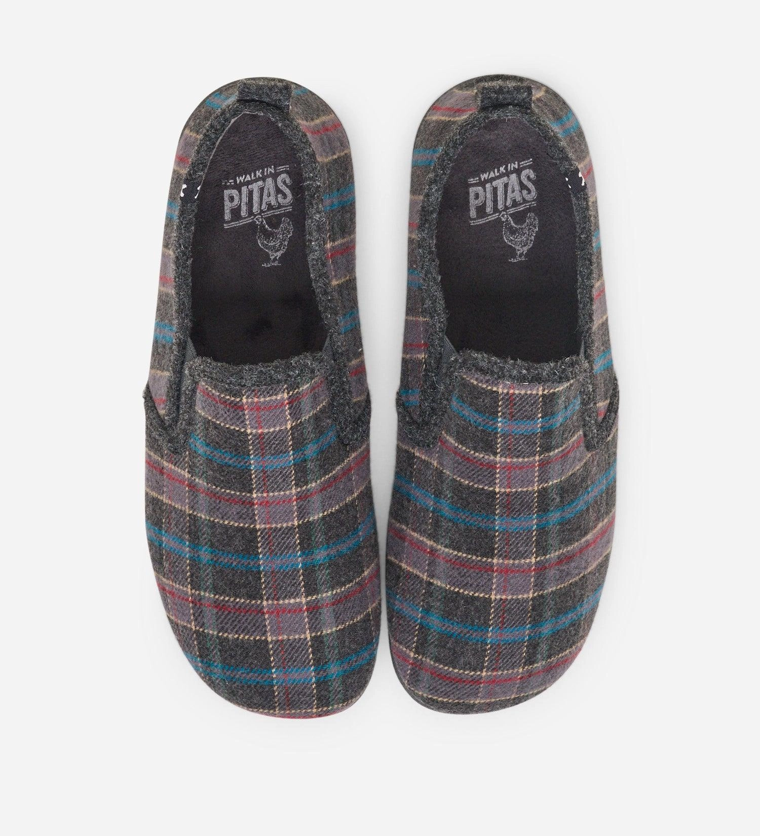 Pitas old timer eco felt slippers, grippy rubber soles
