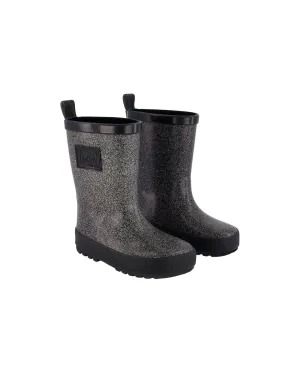 Rain Boots Glittering Black Babykids_Deux-Par-Deux