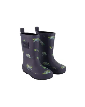 Rain Boots Grey Printed Dinosaurs Babykids_Deux-Par-Deux