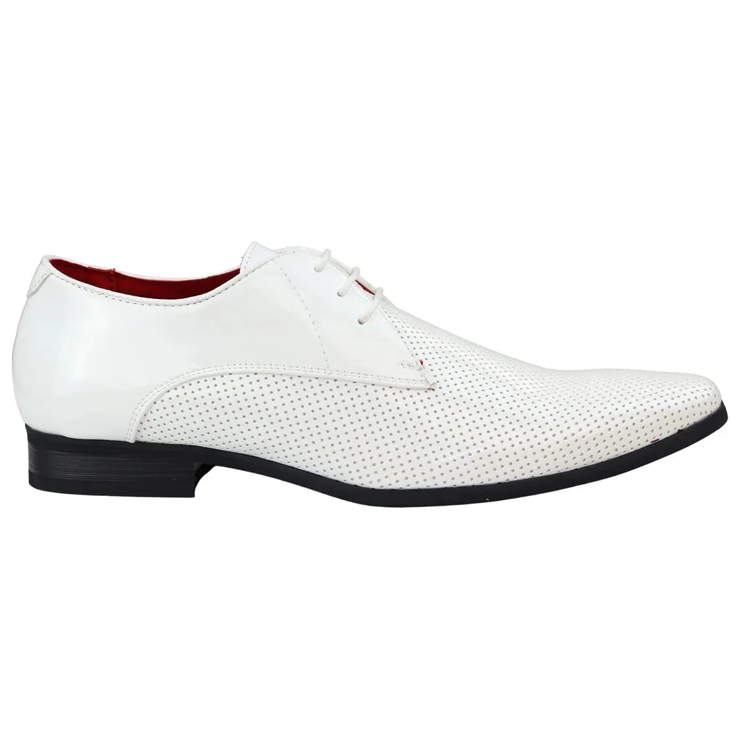 Shiny Shoes Smart Formal Perforated Pointed Laced